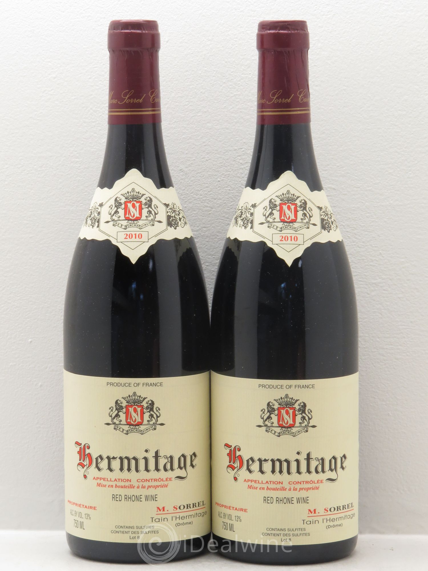 Hermitage Marc Sorrel 2010 - Lot de 2 bouteilles - 0
