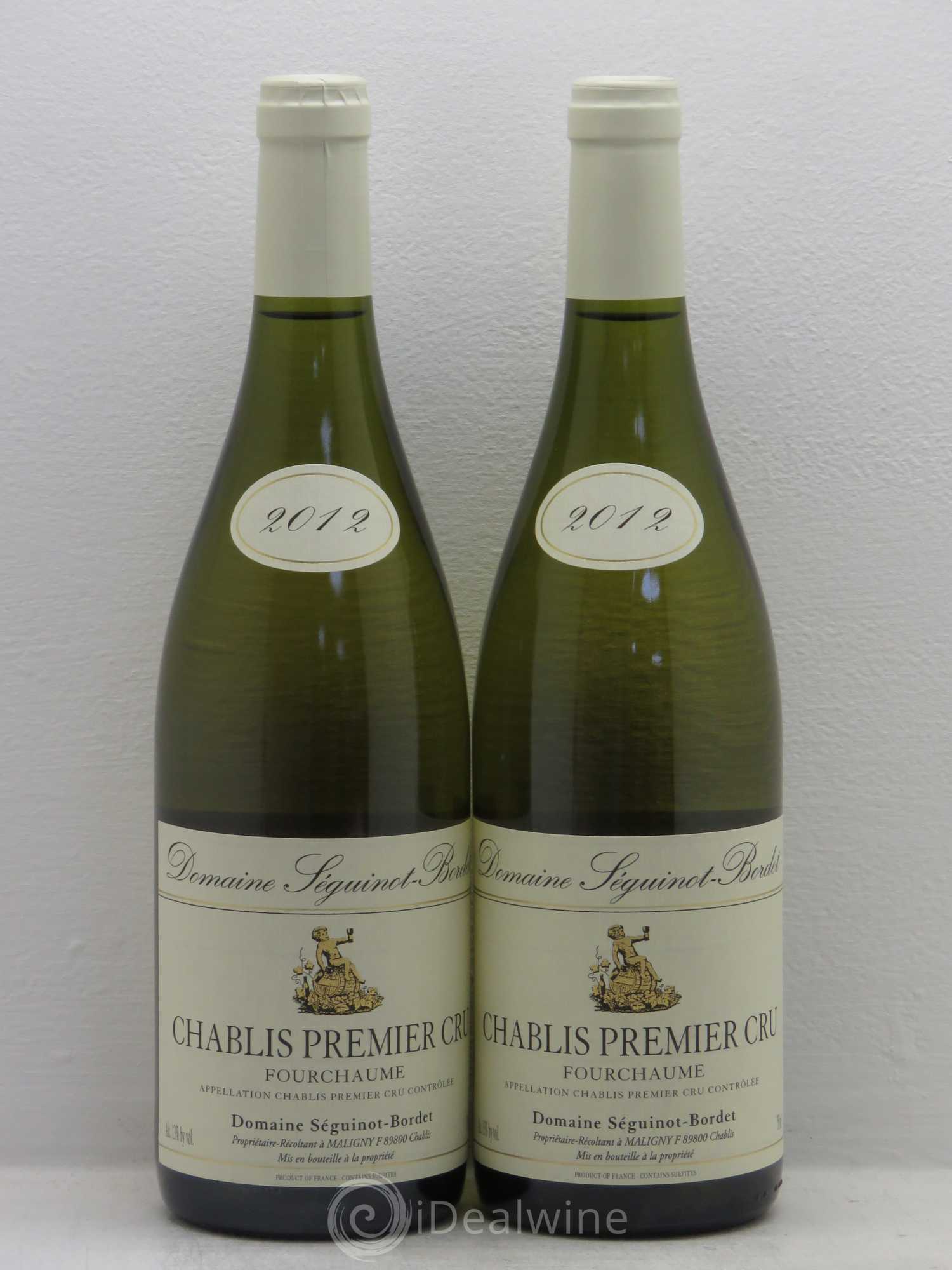 Chablis 1er Cru Domaine Séguinot Bordet (sans prix de réserve) 2012 - Posten von 2 Flaschen - 0