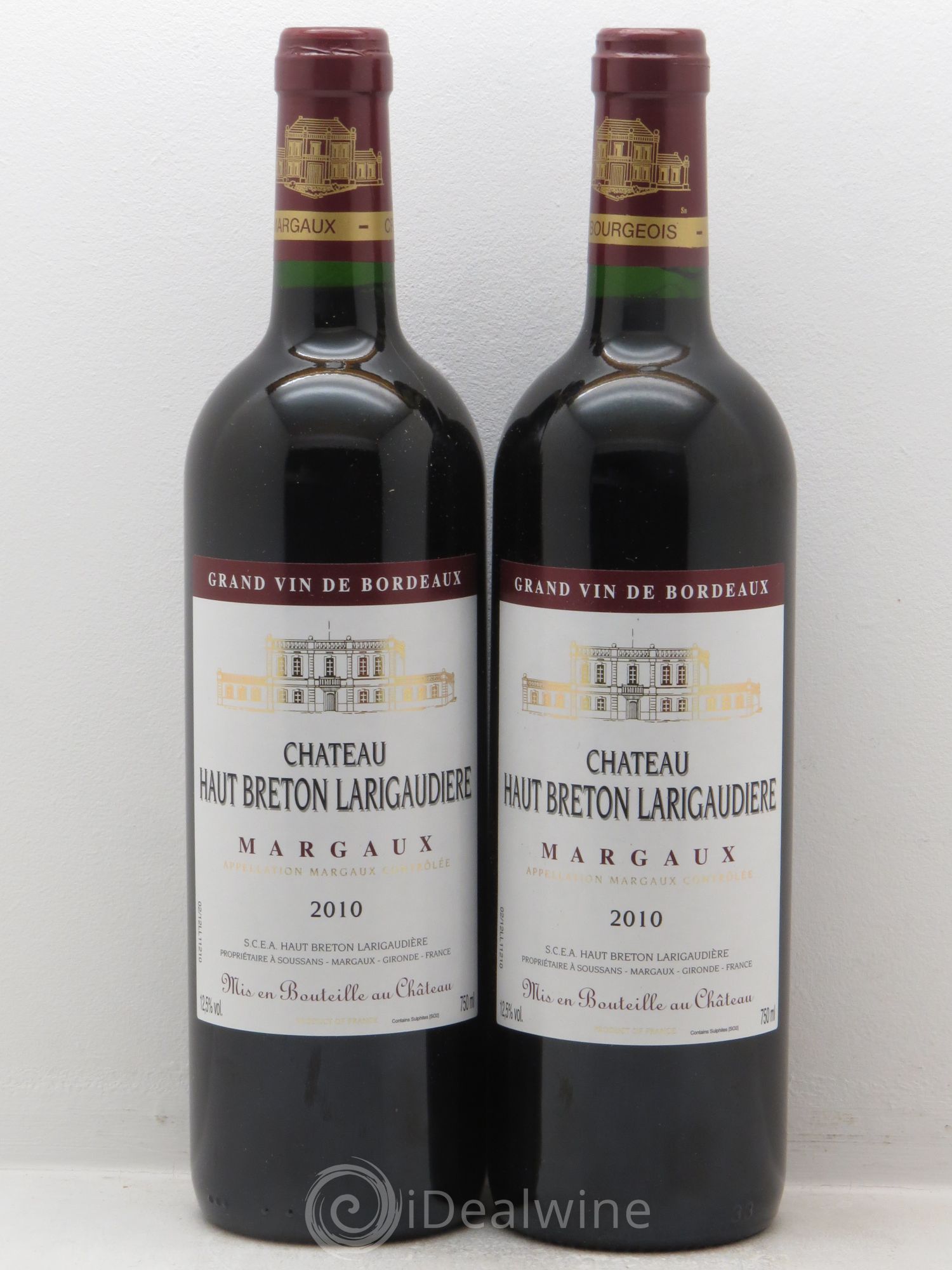 Château Haut Breton Larigaudière Cru Bourgeois (sans prix de reserve) 2010 - Lot de 2 bouteilles - 0