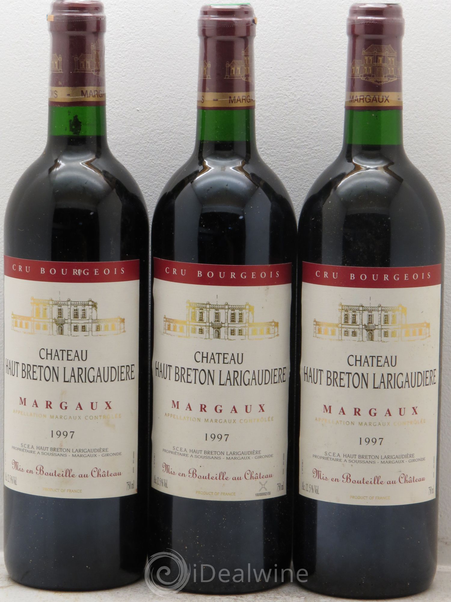Bordeaux Château Haut Breton Larigaudière Margaux (sans prix de réserve) 1997 - Posten von 3 Flaschen - 0