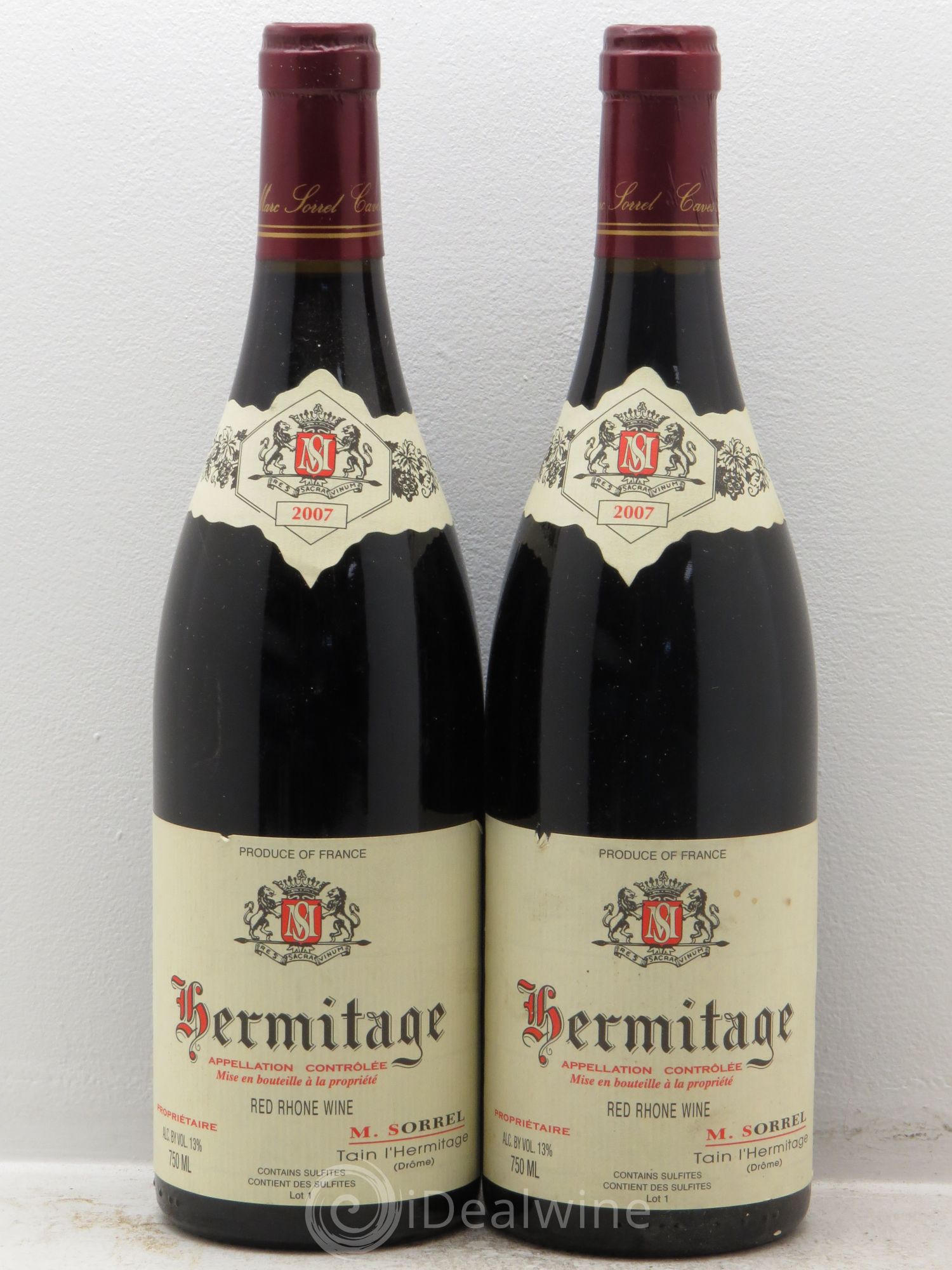 Hermitage Marc Sorrel 2007 - Lot de 2 bouteilles - 0