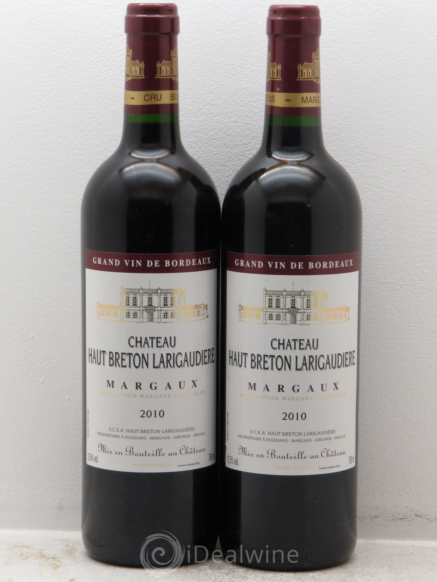 Bordeaux Château Haut Breton Larigaudière Margaux (sans prix de réserve) 2010 - Posten von 2 Flaschen - 0