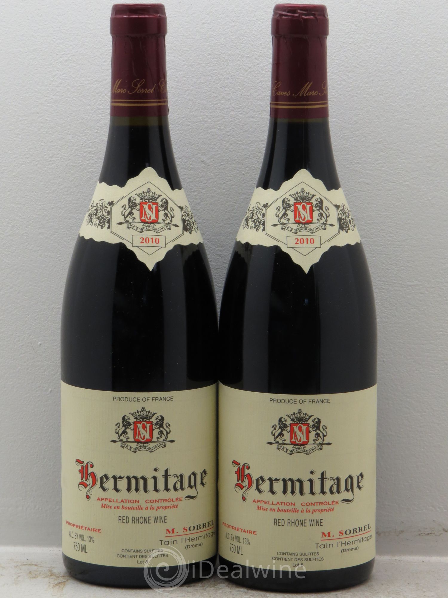 Hermitage Marc Sorrel 2010 - Lot de 2 bouteilles - 0