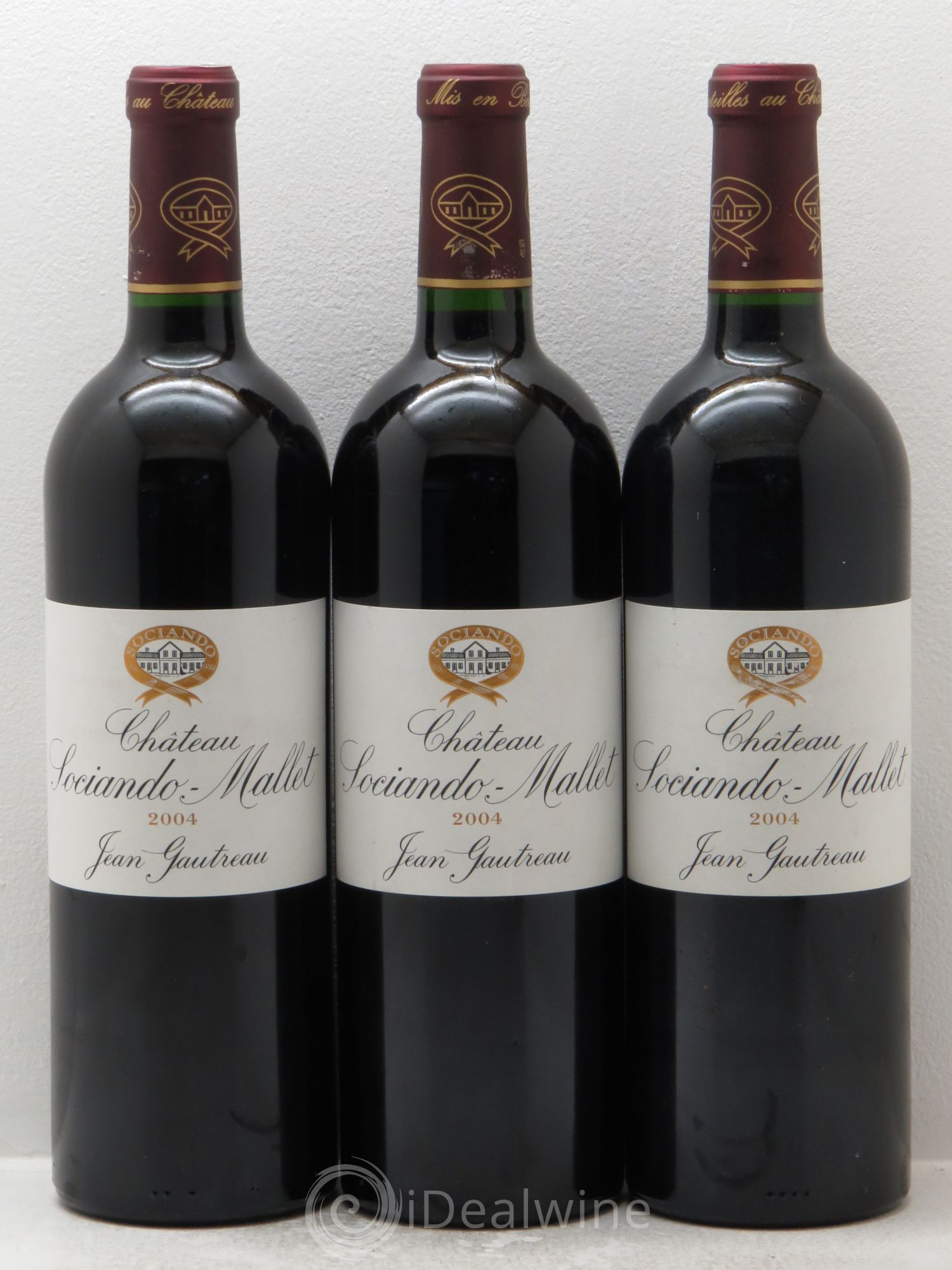 Château Sociando Mallet 2004 - Lot de 3 bouteilles - 0