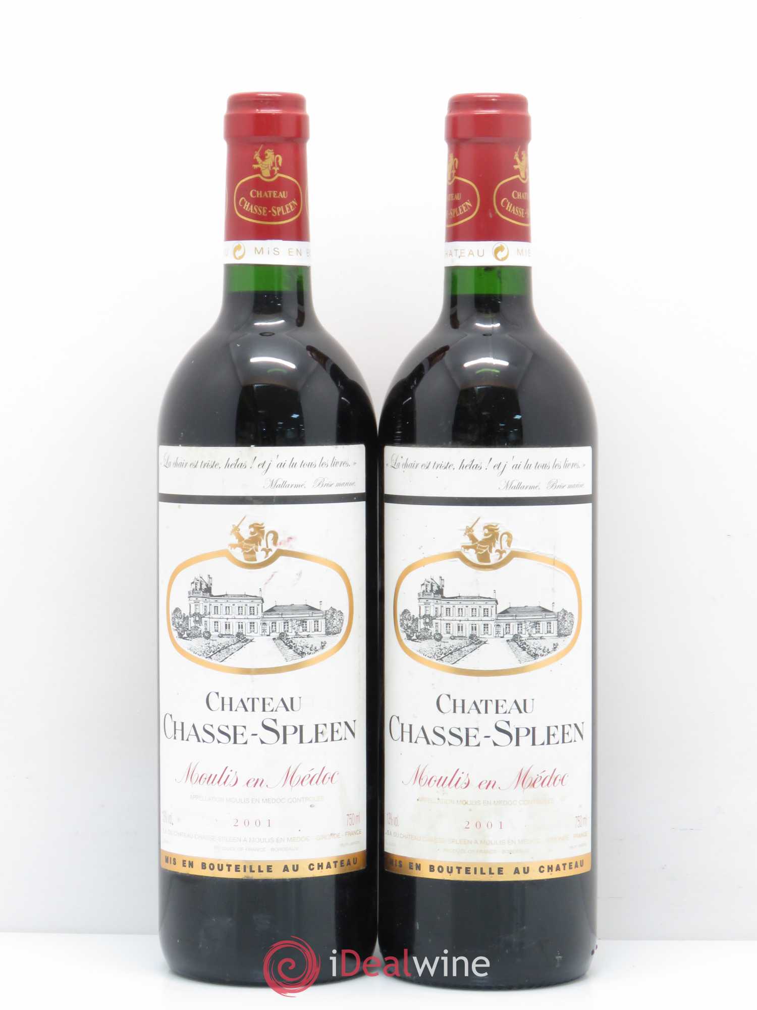 Château Chasse Spleen 2001 - Lot de 2 bouteilles - 0