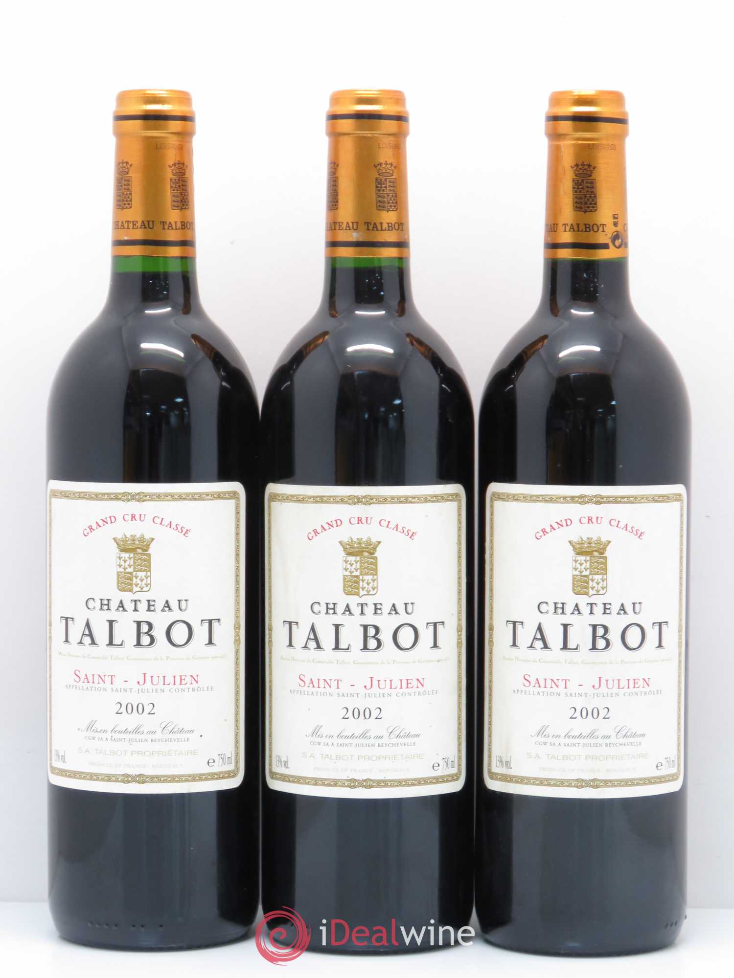 Château Talbot 4ème Grand Cru Classé 2002 - Lot de 6 bouteilles - 1