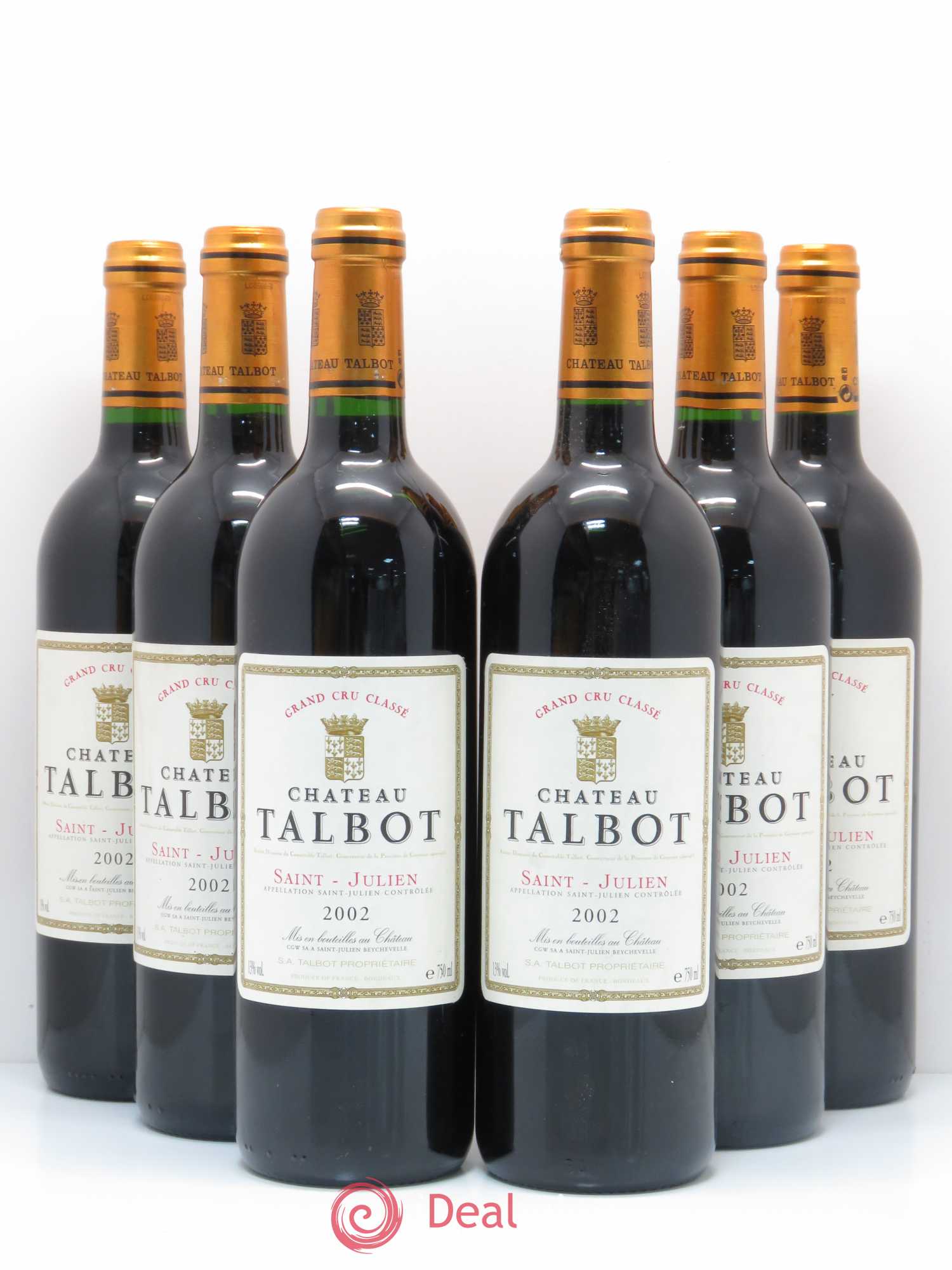 Château Talbot 4ème Grand Cru Classé 2002 - Lot de 6 bouteilles - 0