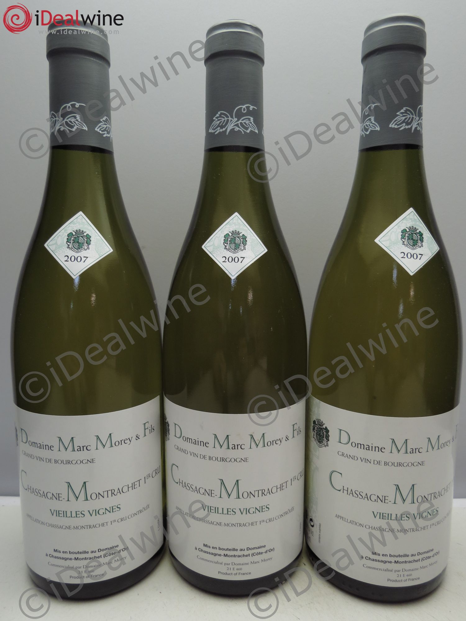 Chassagne-Montrachet 1er Cru Vieilles Vignes - Négoce Marc Morey & fils 2007 - Posten von 3 Flaschen - 0