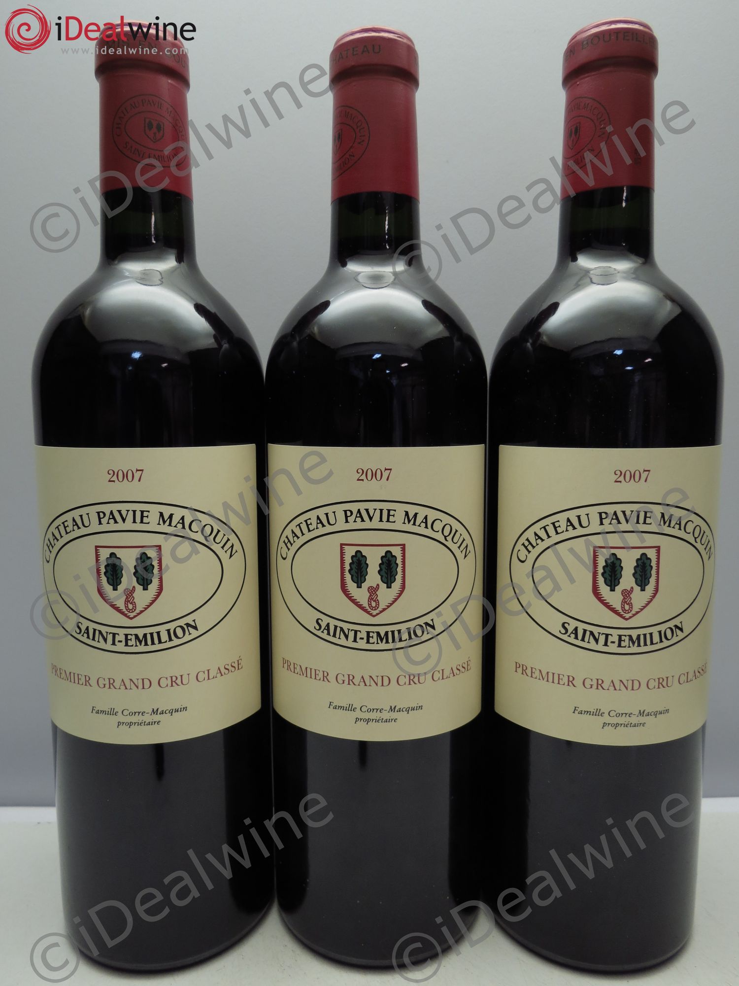 Château Pavie Macquin 1er Grand Cru Classé B 2007 - Lot de 3 bouteilles - 0