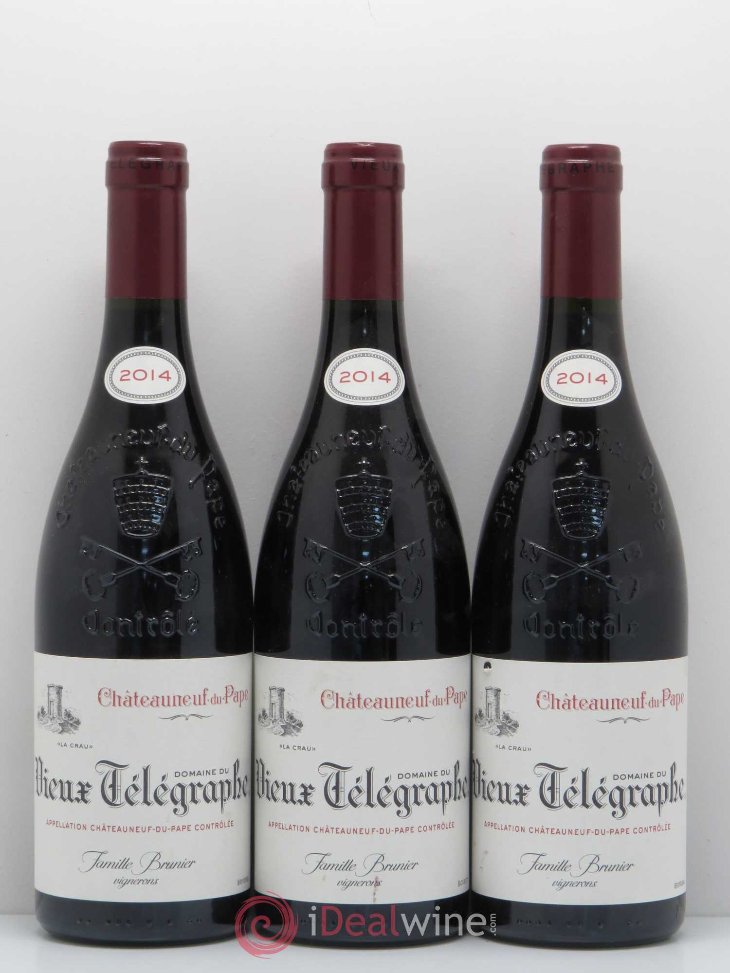 Châteauneuf-du-Pape Vieux Télégraphe (Domaine du) Vignobles Brunier 2014 - Lot de 3 bouteilles - 0