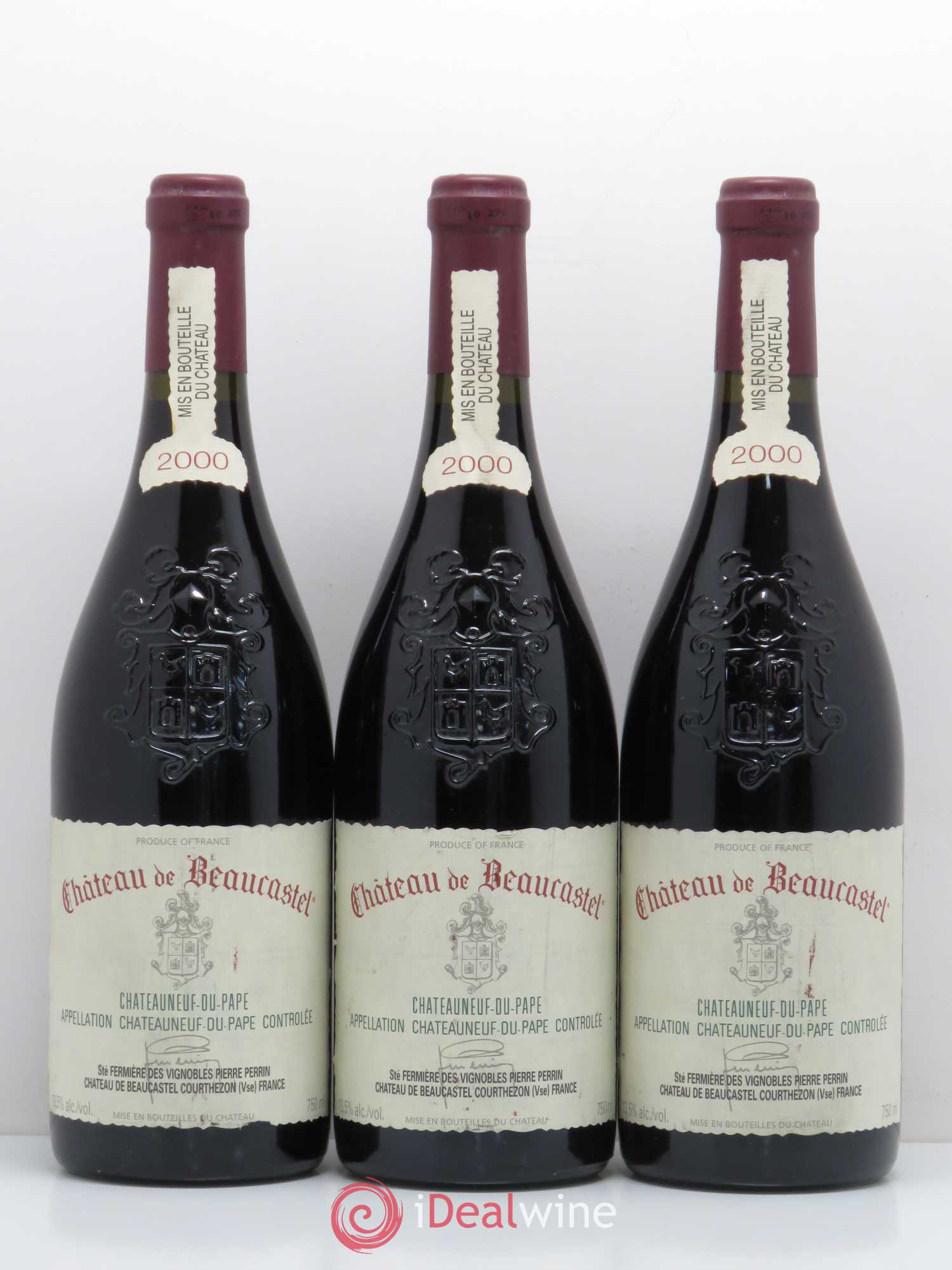 Châteauneuf-du-Pape Château de Beaucastel Famille Perrin (sans prix de réserve) 2000 - Lot de 3 bouteilles - 0