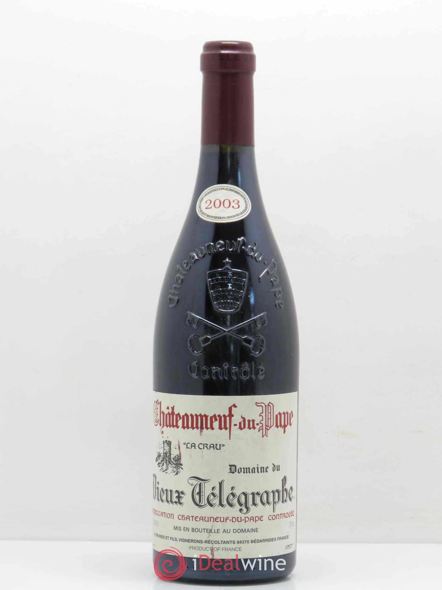 Châteauneuf-du-Pape Vieux Télégraphe (Domaine du) Vignobles Brunier 2003 - Lot de 1 bouteille - 0