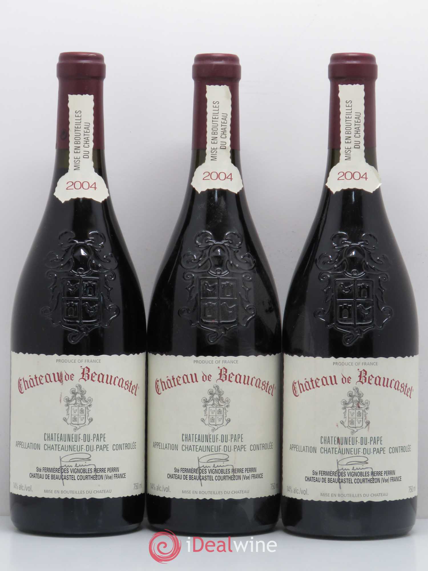 Châteauneuf-du-Pape Château de Beaucastel Famille Perrin (sans prix de réserve) 2004 - Lot de 3 bouteilles - 0