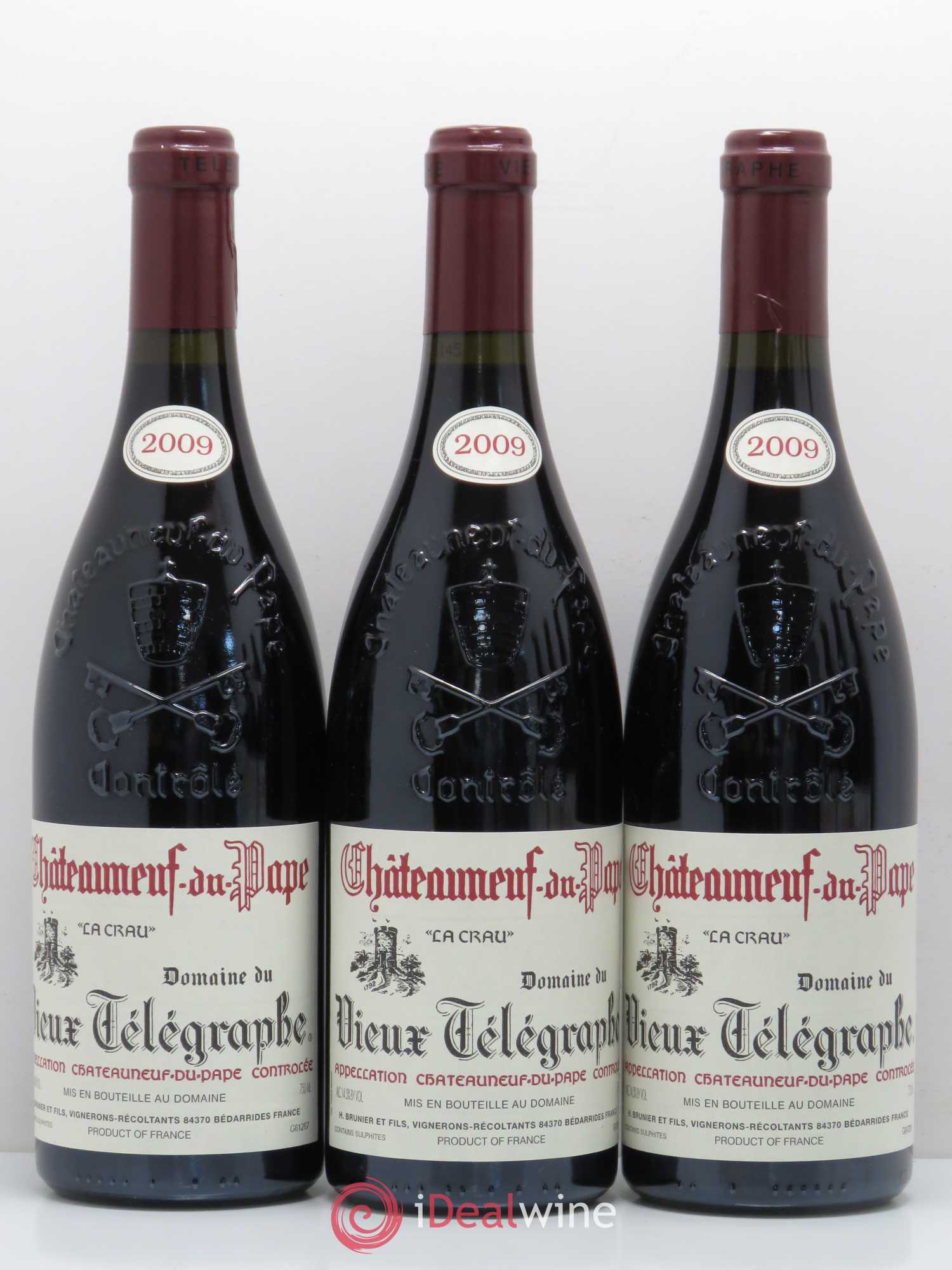 Châteauneuf-du-Pape Vieux Télégraphe (Domaine du) Vignobles Brunier  (sans prix de réserve) 2009 - Lot de 6 bouteilles - 2