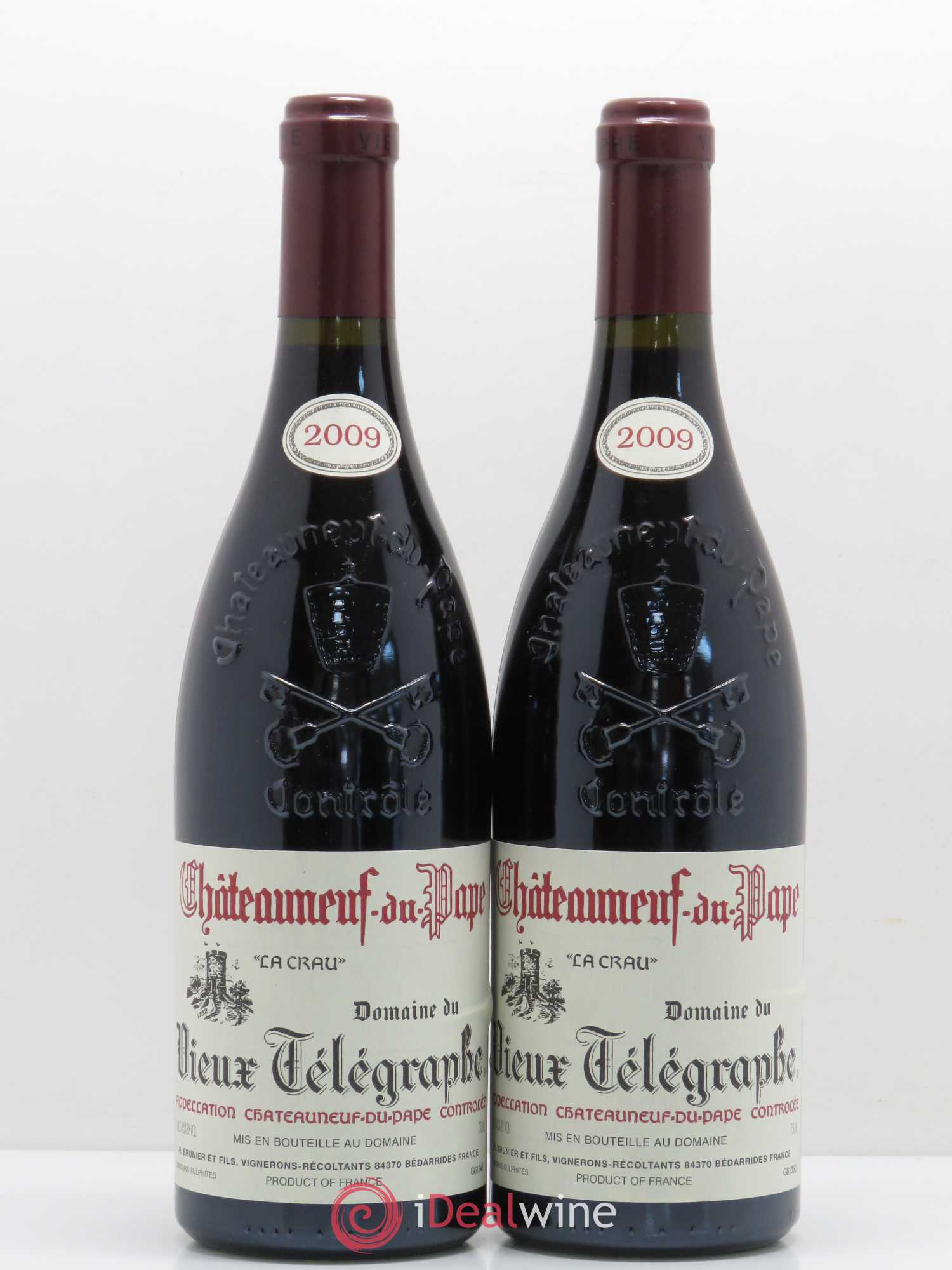 Châteauneuf-du-Pape Vieux Télégraphe (Domaine du) Vignobles Brunier 2009 - Lot de 2 bouteilles - 0