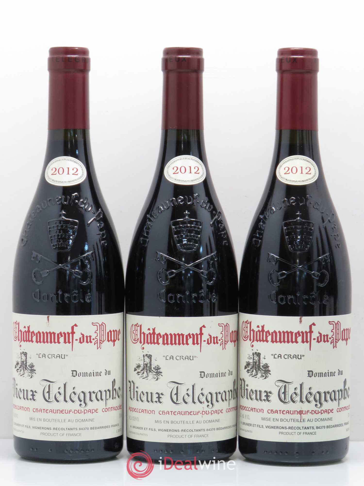 Châteauneuf-du-Pape Vieux Télégraphe (Domaine du) Vignobles Brunier 2012 - Lotto di 6 bottiglie - 1