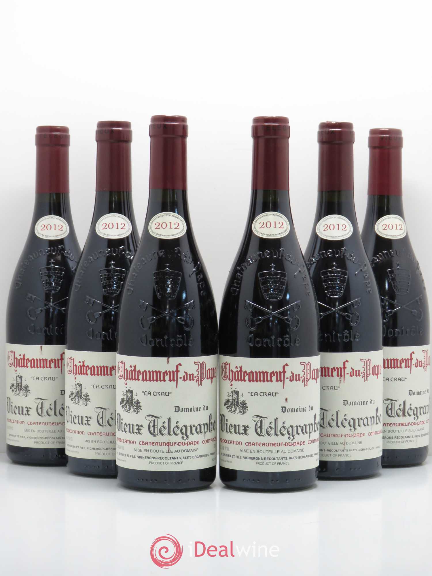 Châteauneuf-du-Pape Vieux Télégraphe (Domaine du) Vignobles Brunier 2012 - Lotto di 6 bottiglie - 0