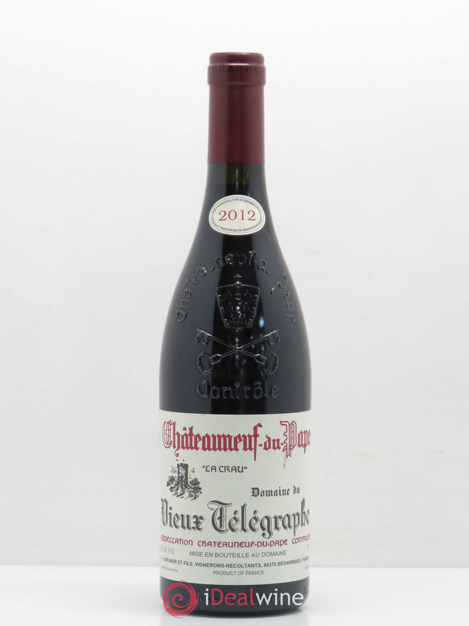 Châteauneuf-du-Pape Vieux Télégraphe (Domaine du) Vignobles Brunier 2012 - Lot de 1 bouteille - 0