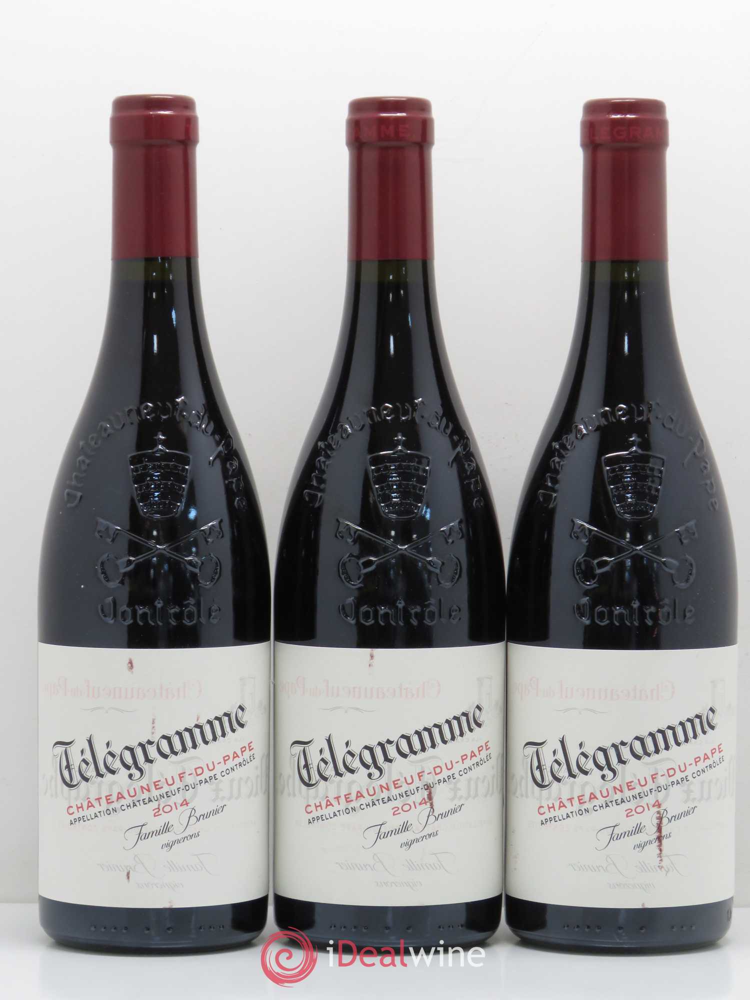 Châteauneuf-du-Pape Télégramme Vignobles Brunier 2014 - Lot de 3 bouteilles - 0