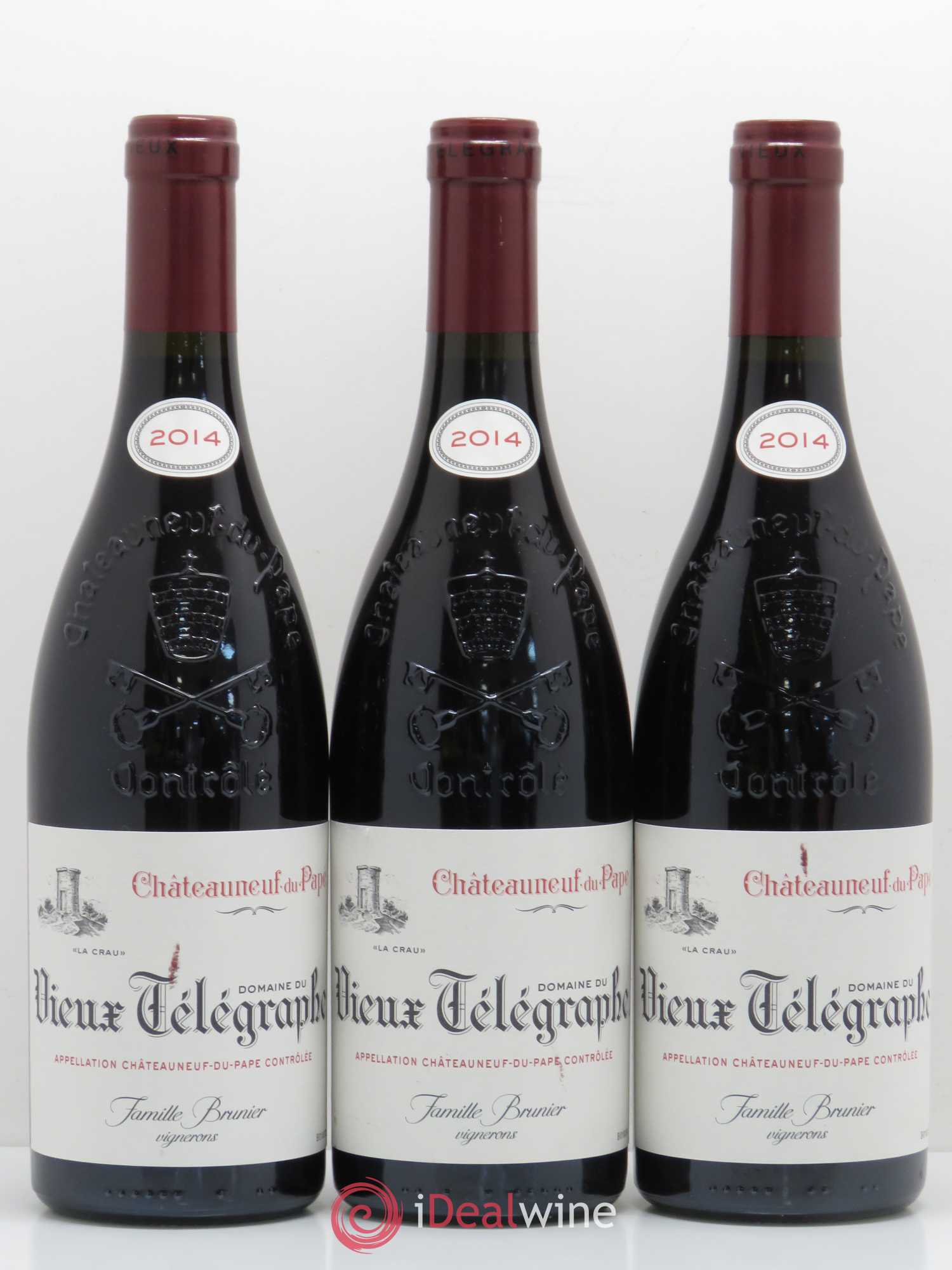 Châteauneuf-du-Pape Vieux Télégraphe (Domaine du) Vignobles Brunier 2014 - Lot de 3 bouteilles - 0