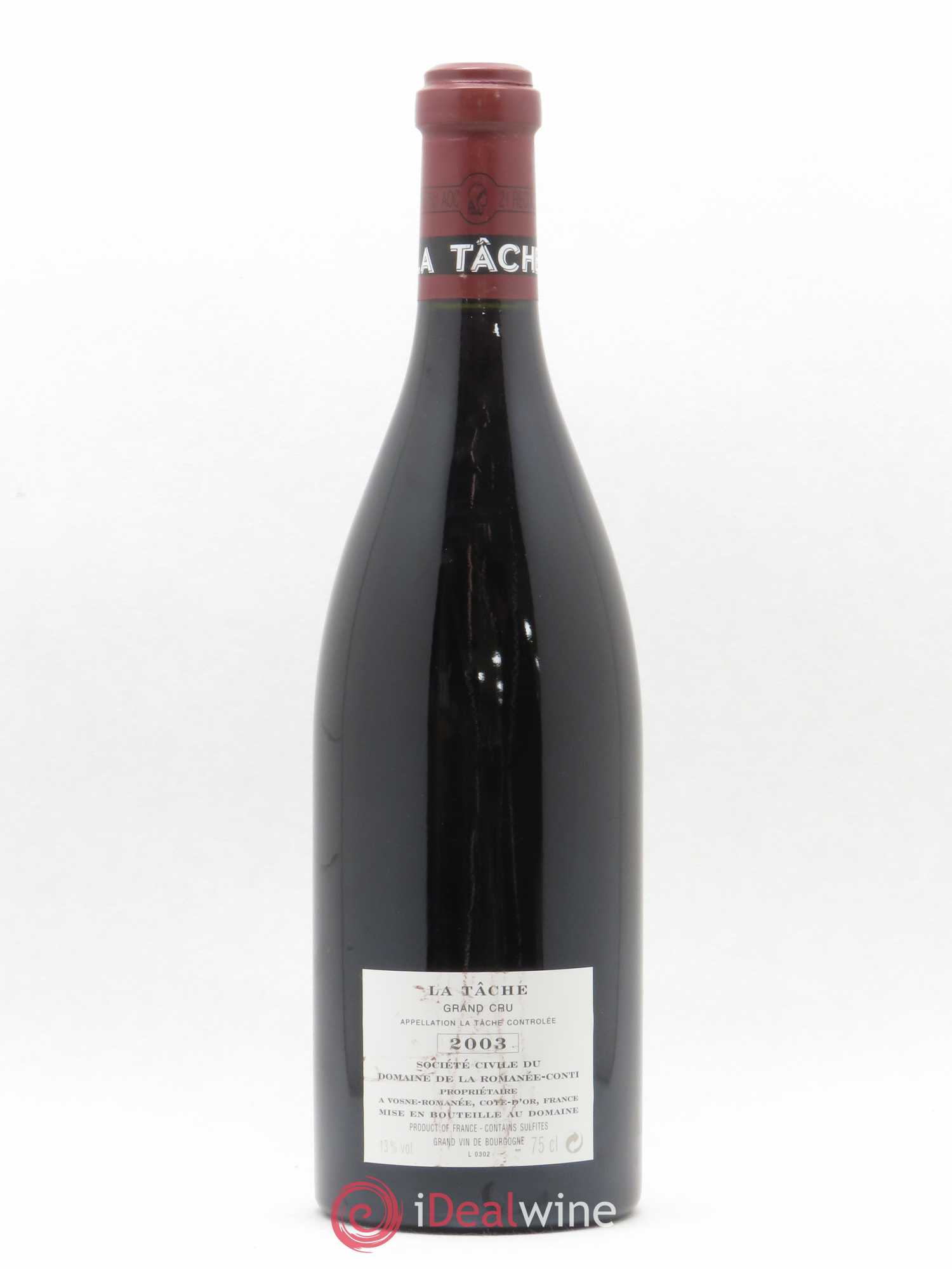 La Tâche Grand Cru Domaine de la Romanée-Conti 2003 - Lot de 1 bouteille - 1