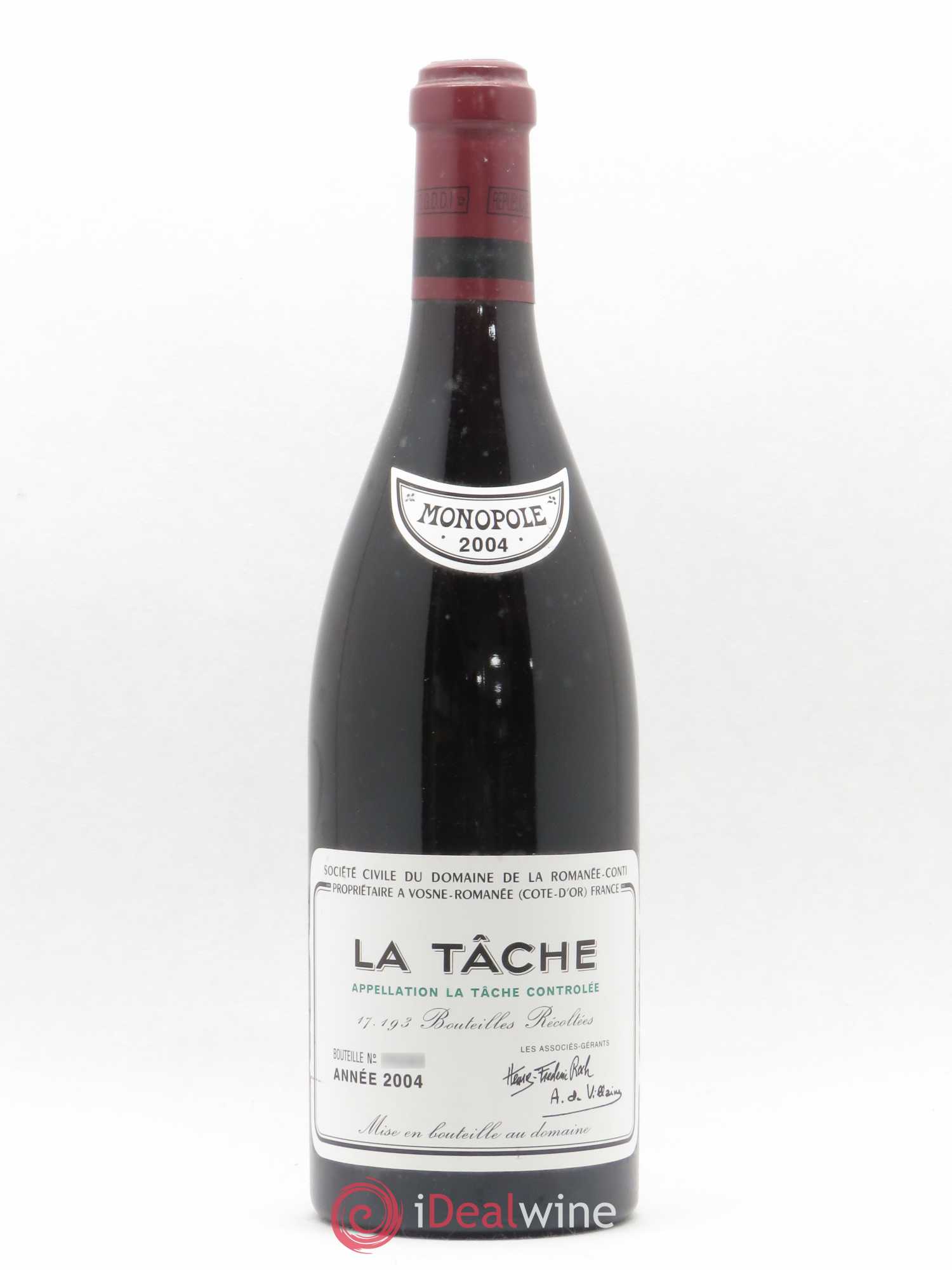 La Tâche Grand Cru Domaine de la Romanée-Conti 2004 - Lot de 1 bouteille - 0