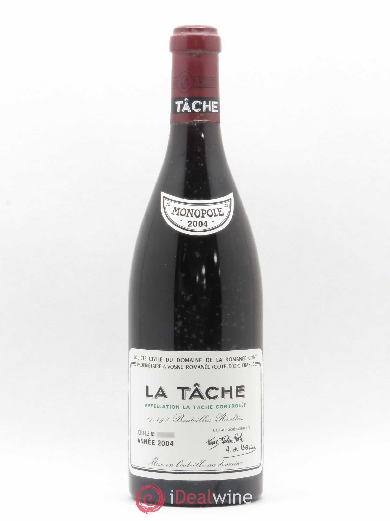 La Tâche Grand Cru Domaine de la Romanée-Conti 2004 - Lot de 1 bouteille - 0