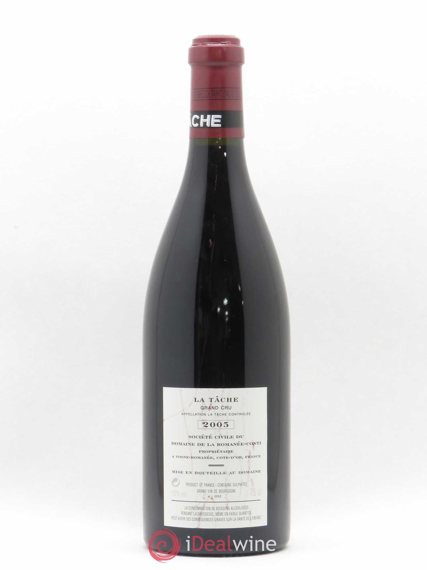 La Tâche Grand Cru Domaine de la Romanée-Conti 2005 - Lot de 1 bouteille - 1
