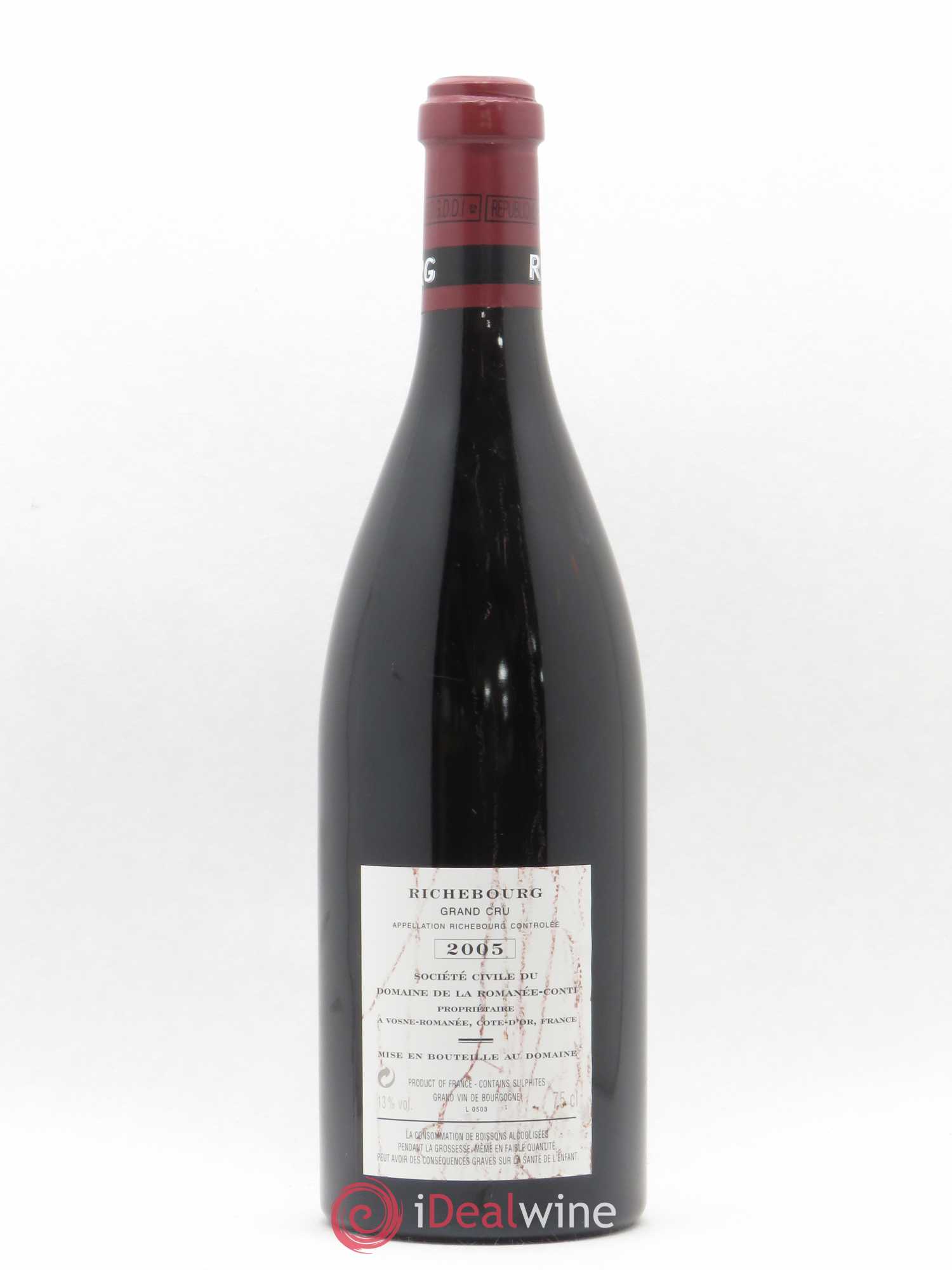 Richebourg Grand Cru Domaine de la Romanée-Conti 2005 - Lot de 1 bouteille - 1
