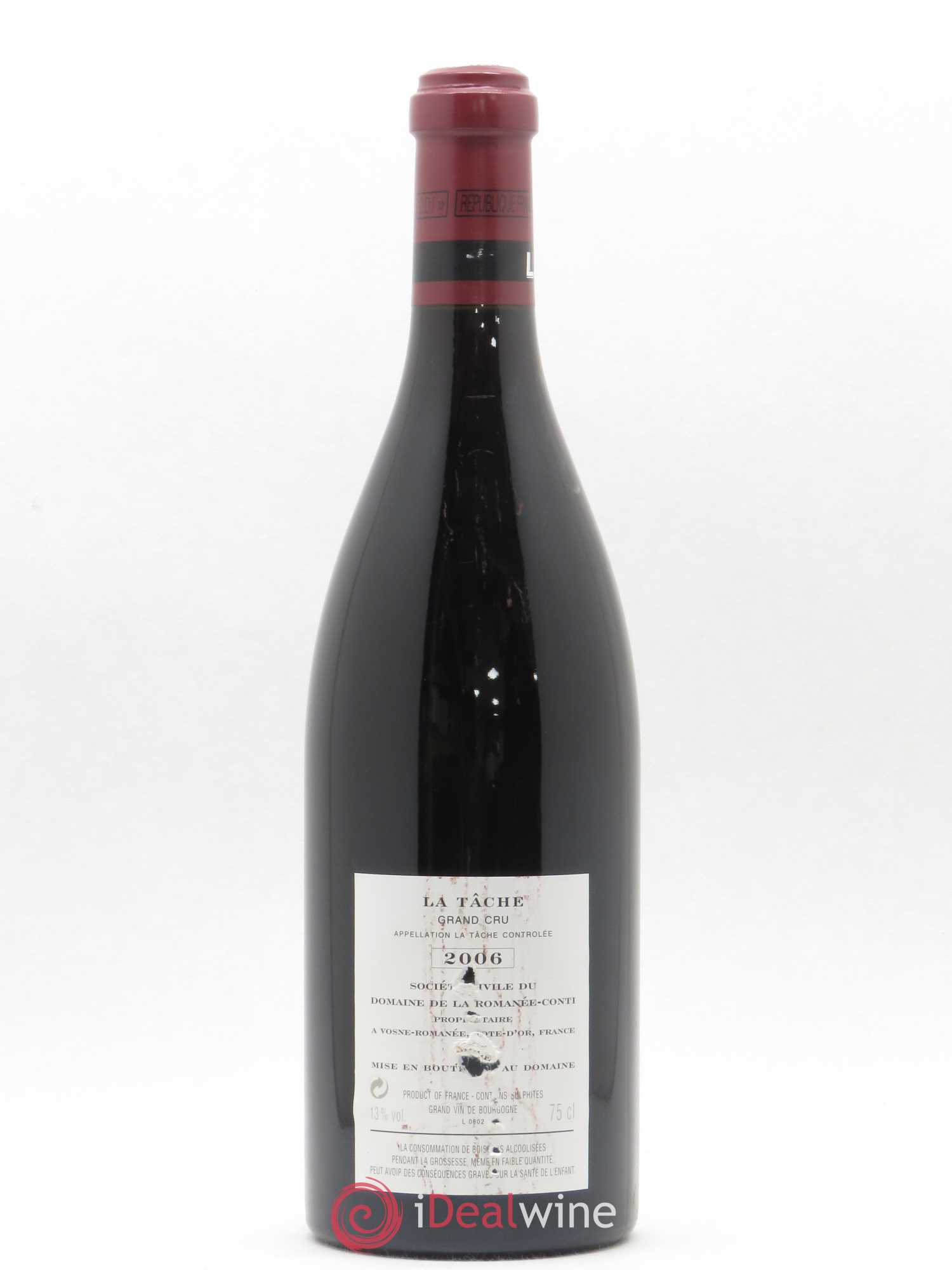 La Tâche Grand Cru Domaine de la Romanée-Conti 2006 - Lot de 1 bouteille - 1