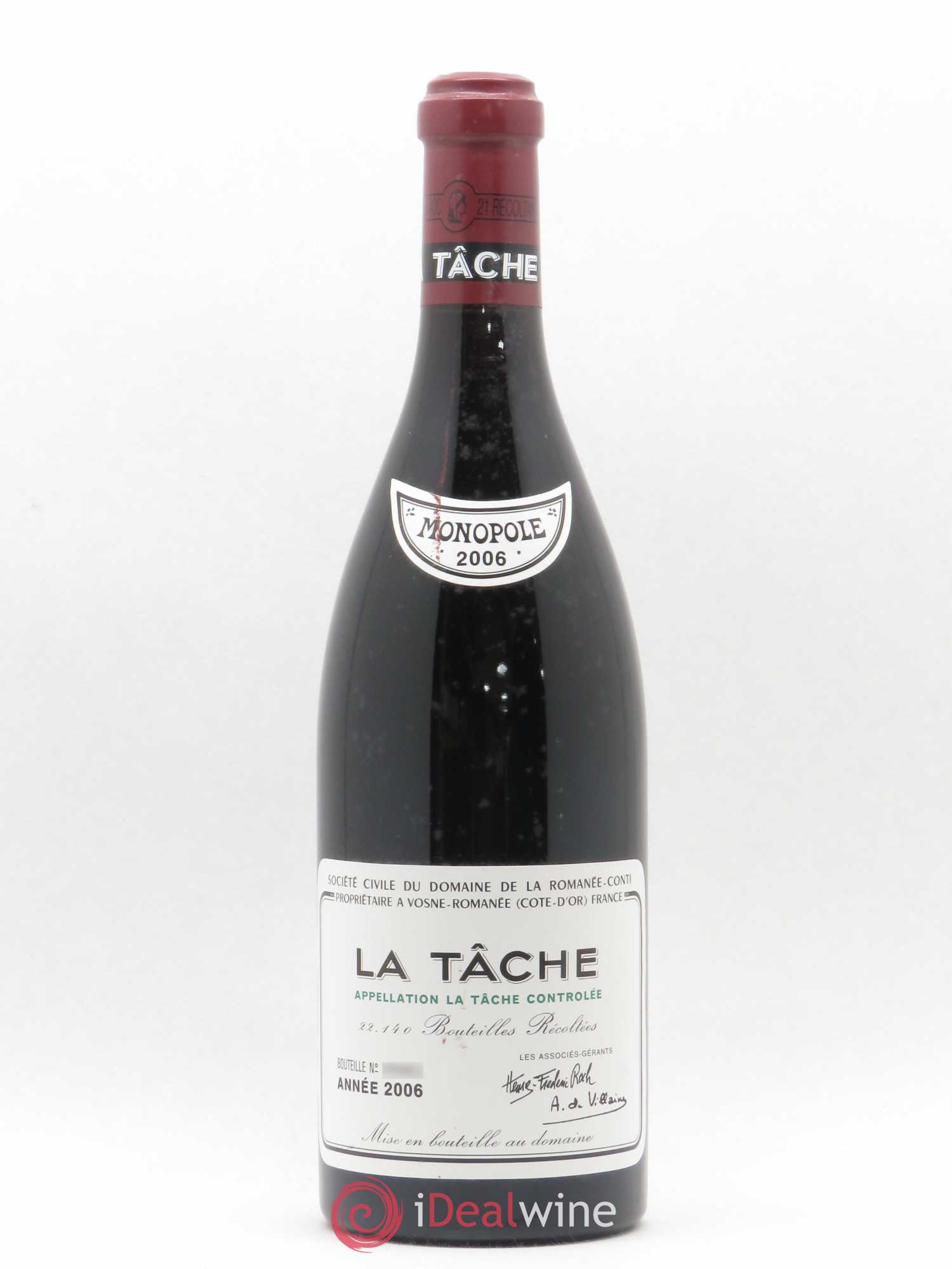 La Tâche Grand Cru Domaine de la Romanée-Conti 2006 - Lot de 1 bouteille - 0