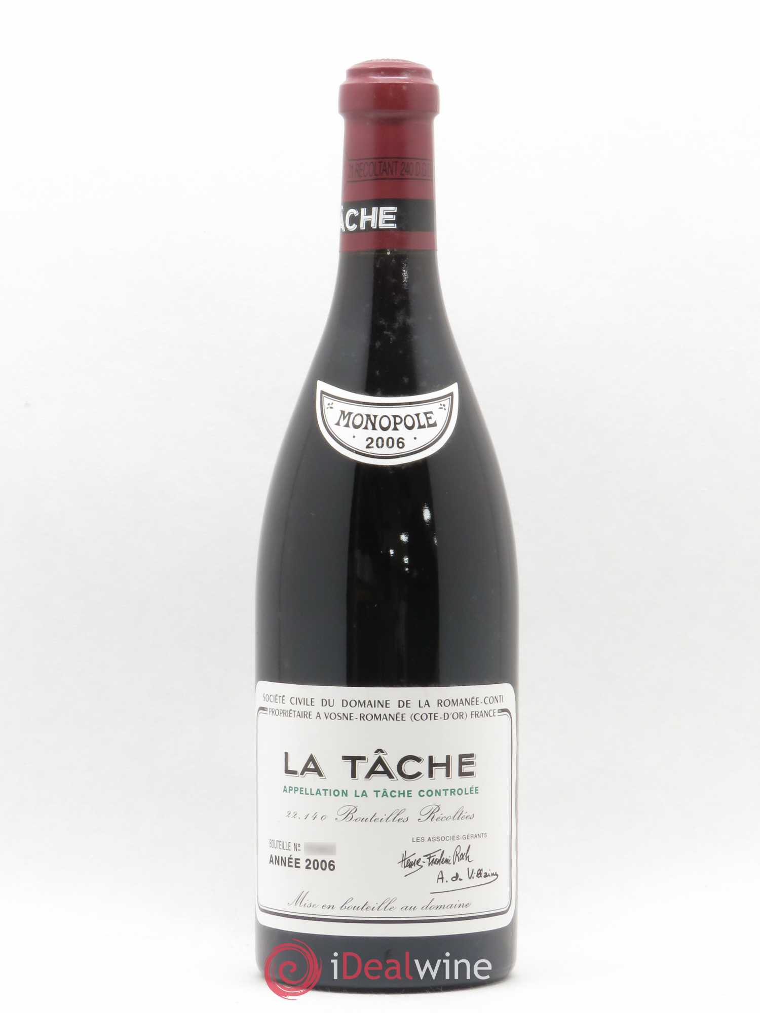 La Tâche Grand Cru Domaine de la Romanée-Conti 2006 - Lot de 1 bouteille - 0