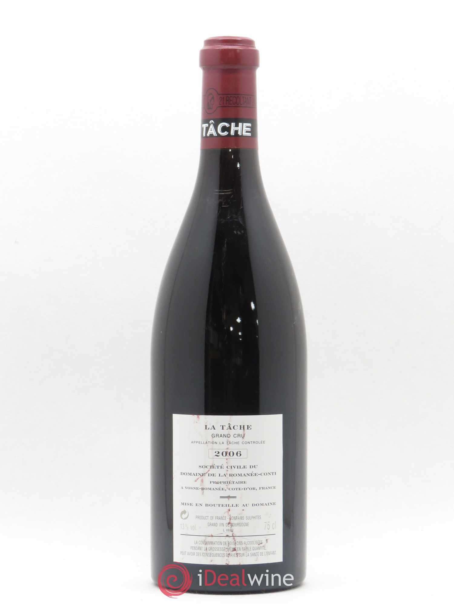 La Tâche Grand Cru Domaine de la Romanée-Conti 2006 - Lot de 1 bouteille - 1