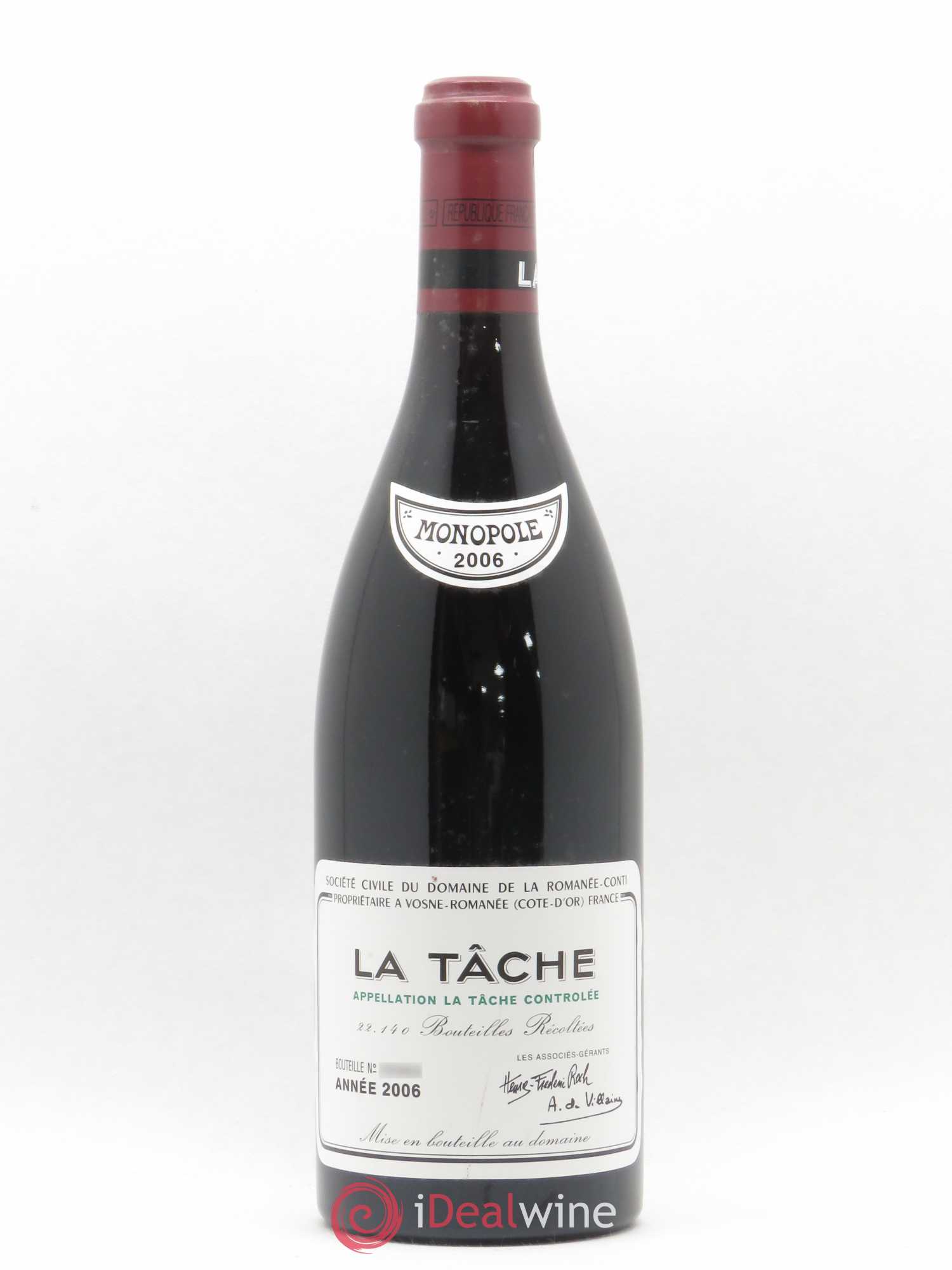 La Tâche Grand Cru Domaine de la Romanée-Conti 2006 - Lot de 1 bouteille - 0