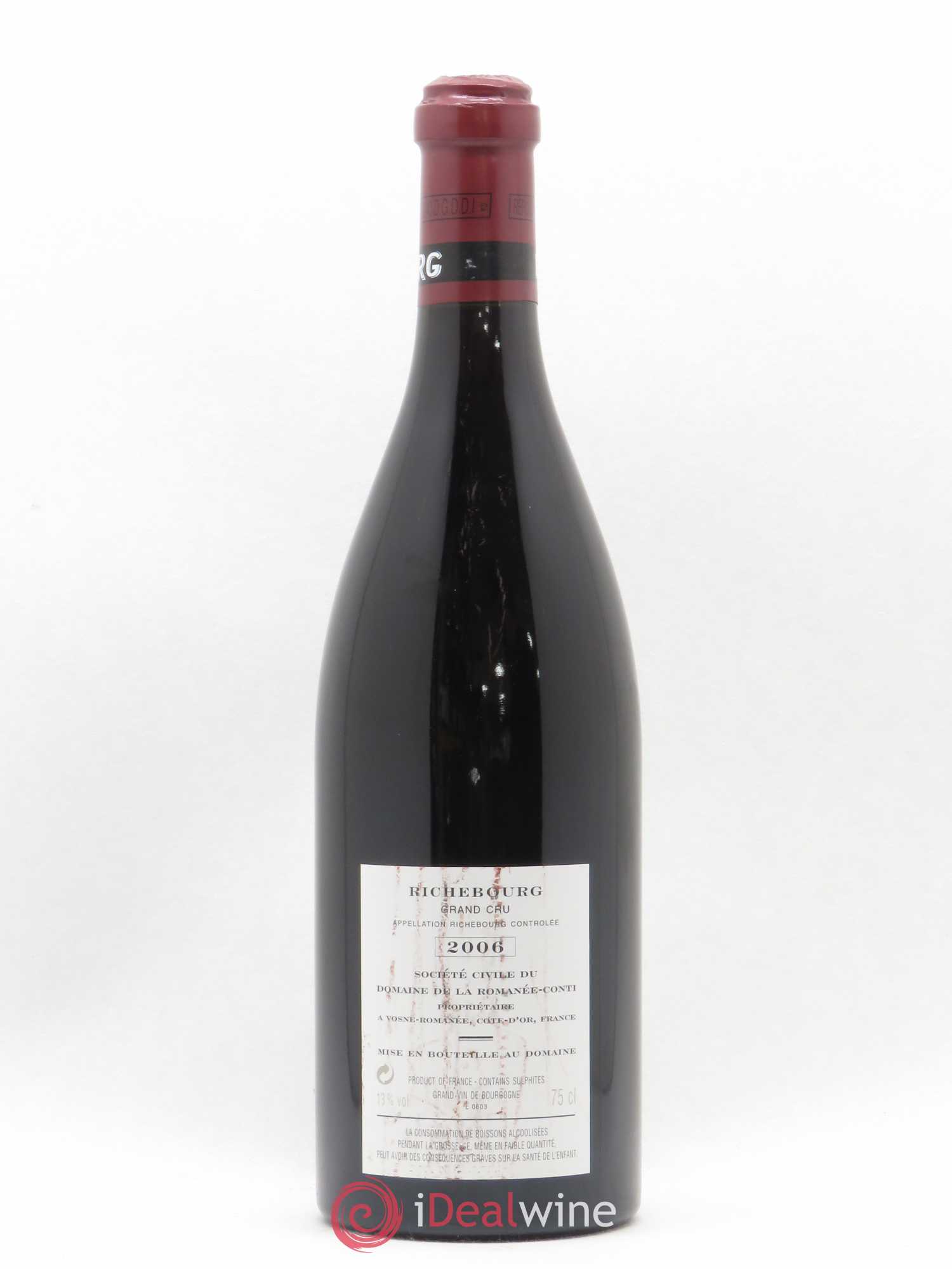 Richebourg Grand Cru Domaine de la Romanée-Conti 2006 - Lot de 1 bouteille - 1