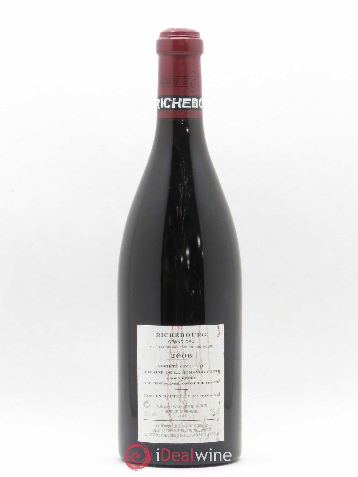 Richebourg Grand Cru Domaine de la Romanée-Conti 2006 - Lot de 1 bouteille - 1