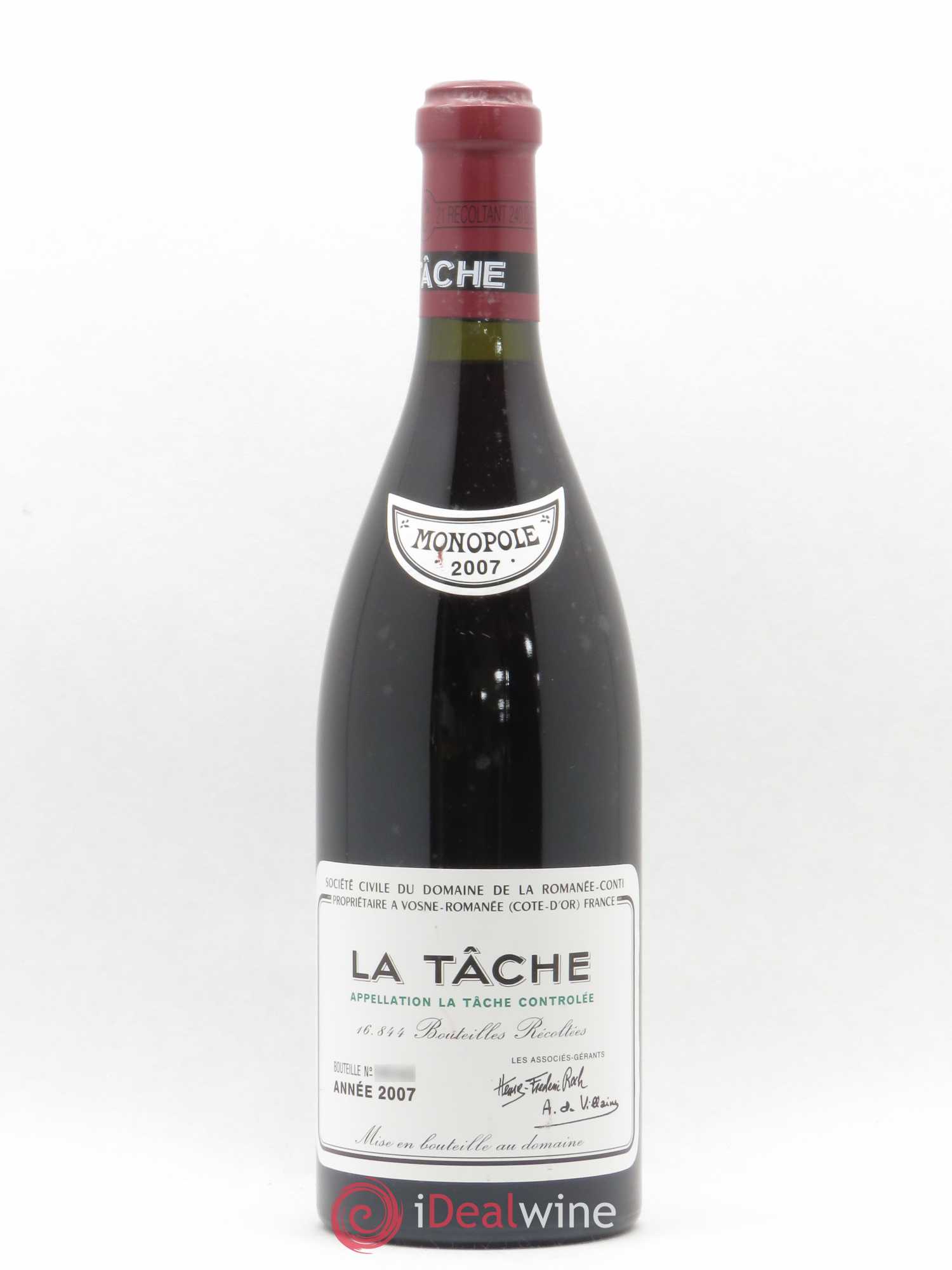 La Tâche Grand Cru Domaine de la Romanée-Conti 2007 - Lot de 1 bouteille - 0