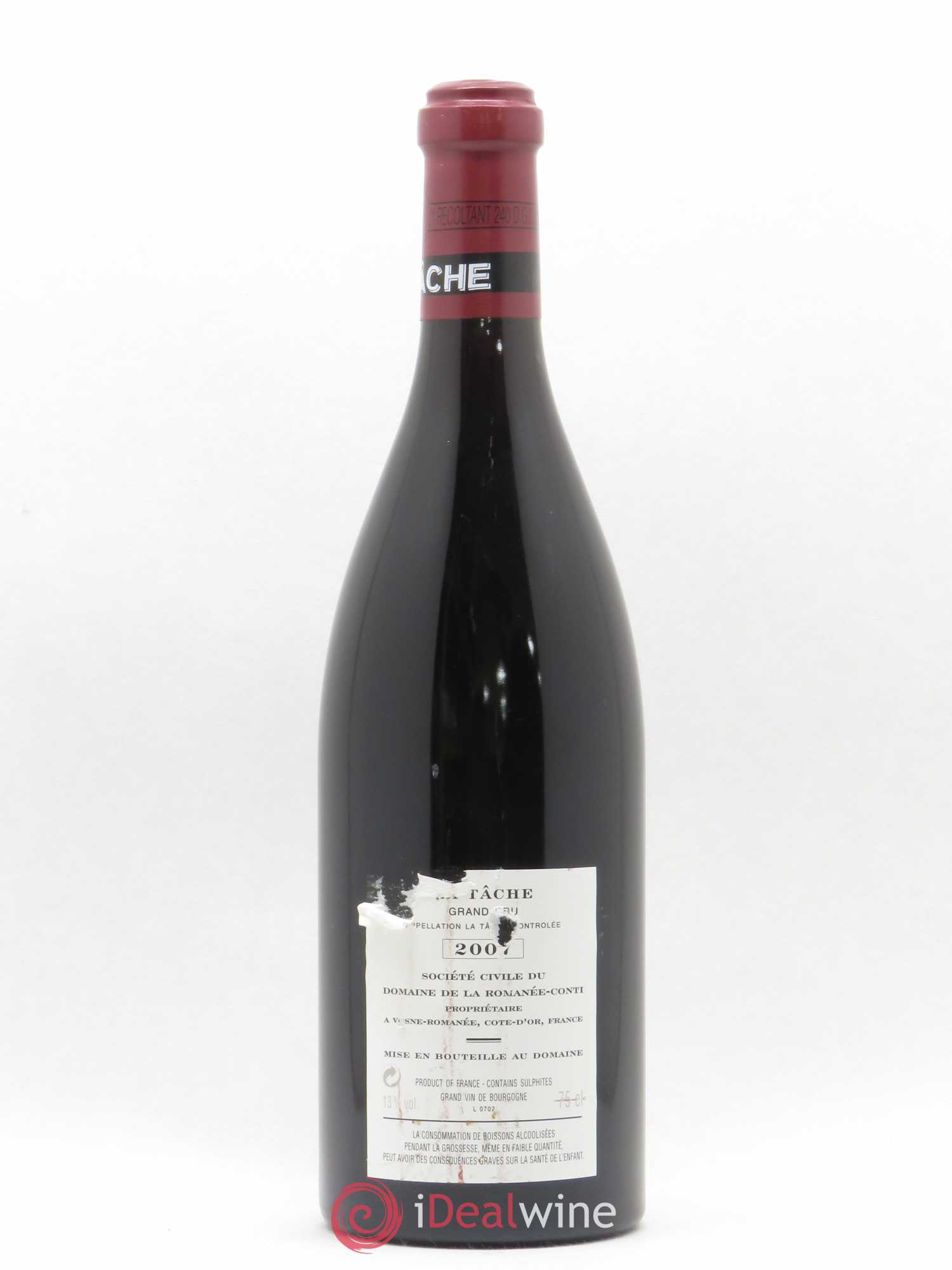 La Tâche Grand Cru Domaine de la Romanée-Conti 2007 - Lot de 1 bouteille - 1
