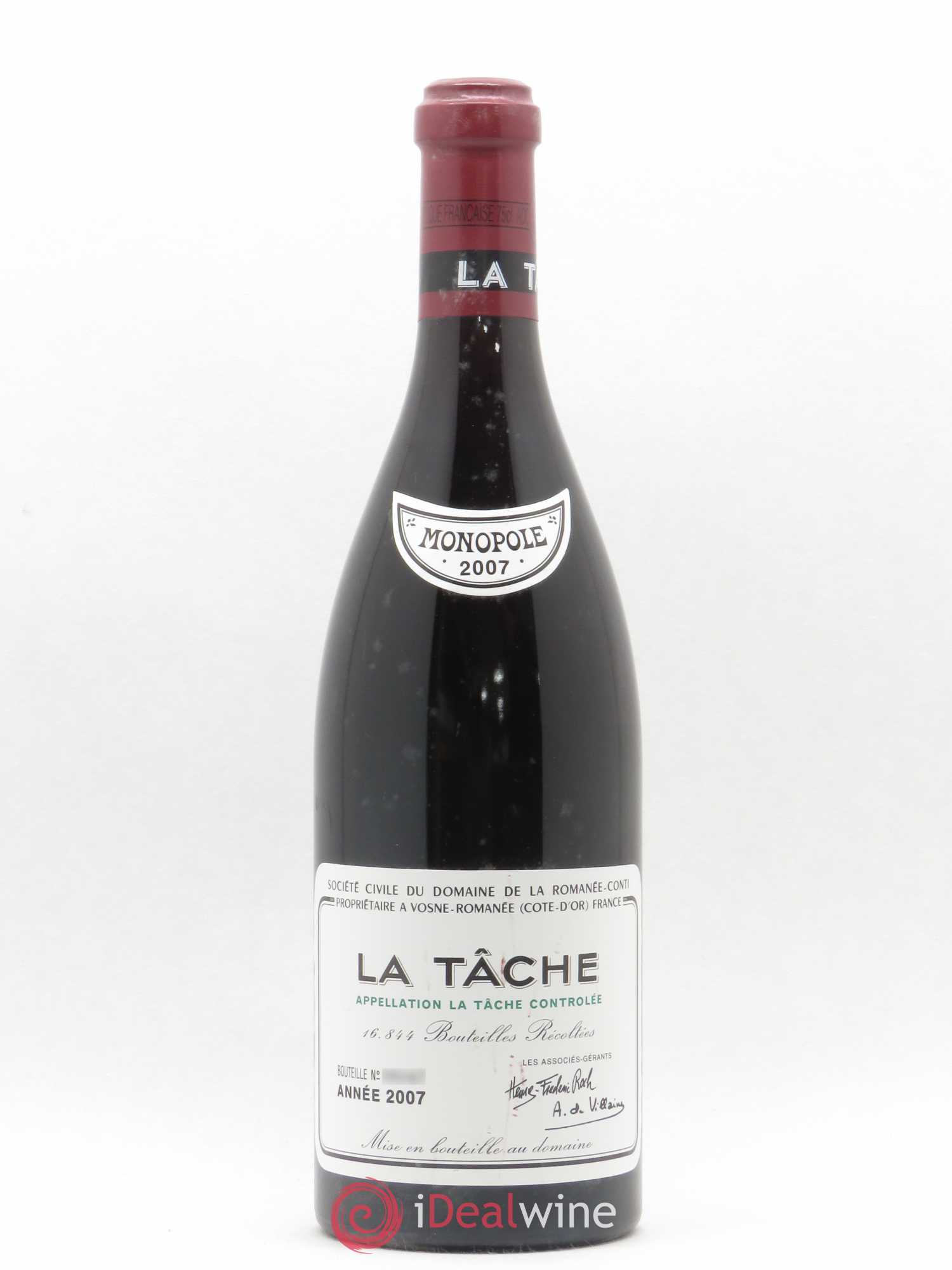 La Tâche Grand Cru Domaine de la Romanée-Conti 2007 - Lot de 1 bouteille - 0