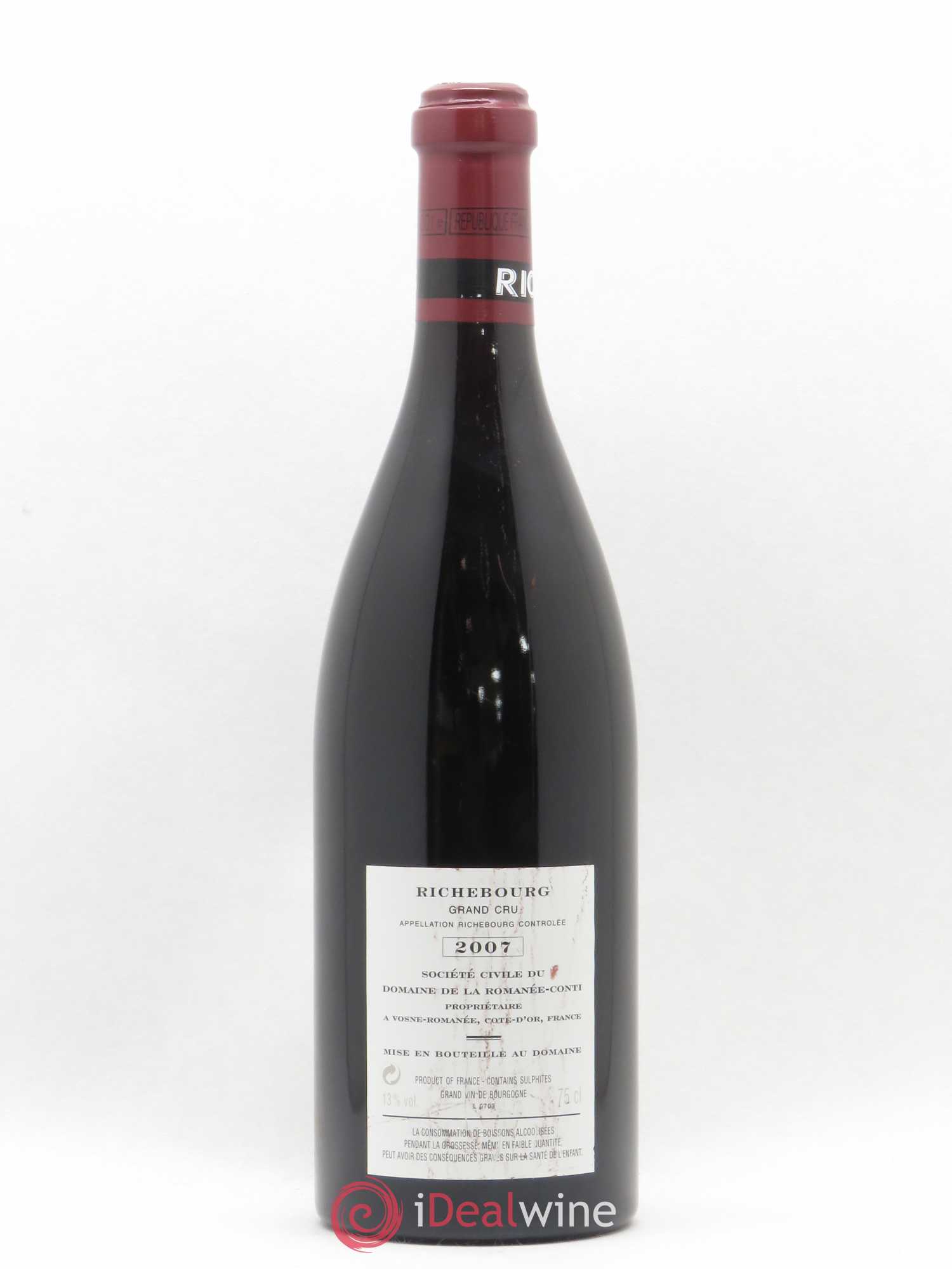 Richebourg Grand Cru Domaine de la Romanée-Conti 2007 - Lot de 1 bouteille - 1