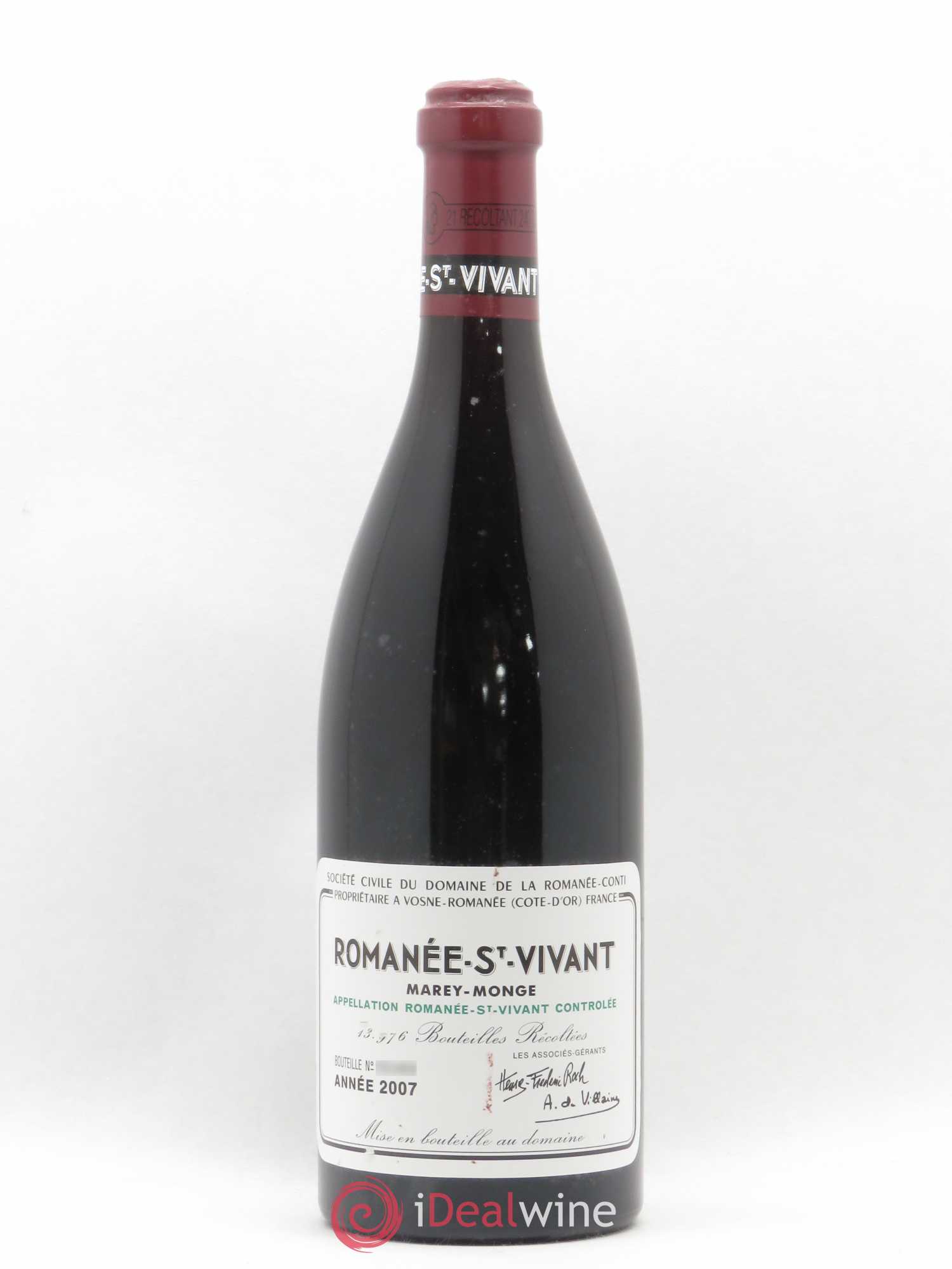 Romanée-Saint-Vivant Grand Cru Domaine de la Romanée-Conti 2007 - Lot de 1 bouteille - 0