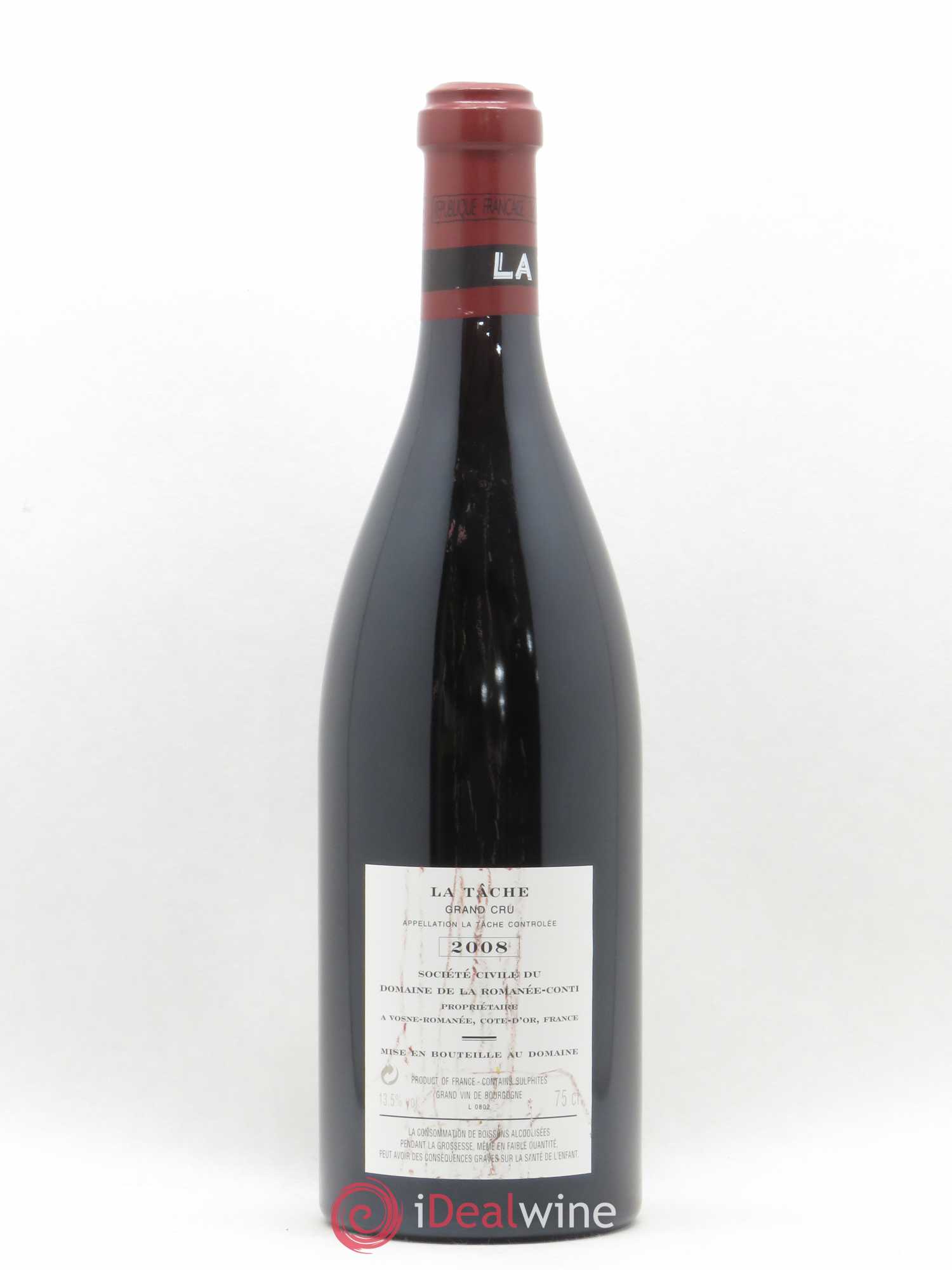 La Tâche Grand Cru Domaine de la Romanée-Conti 2008 - Lot de 1 bouteille - 1