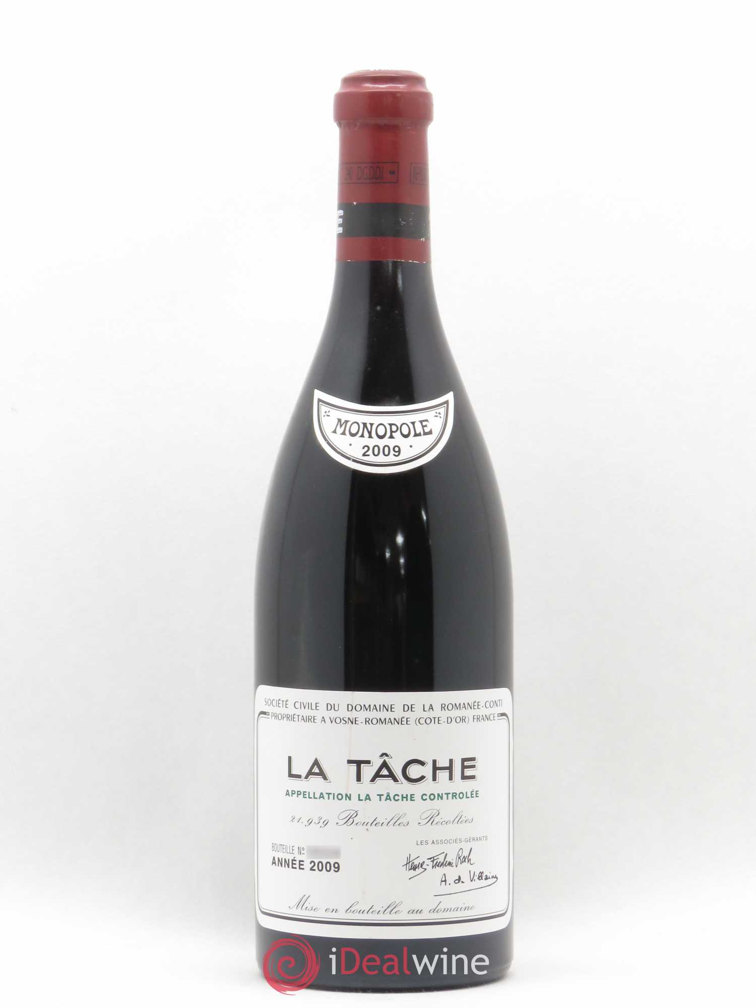 La Tâche Grand Cru Domaine de la Romanée-Conti 2009 - Lot de 1 bouteille - 0
