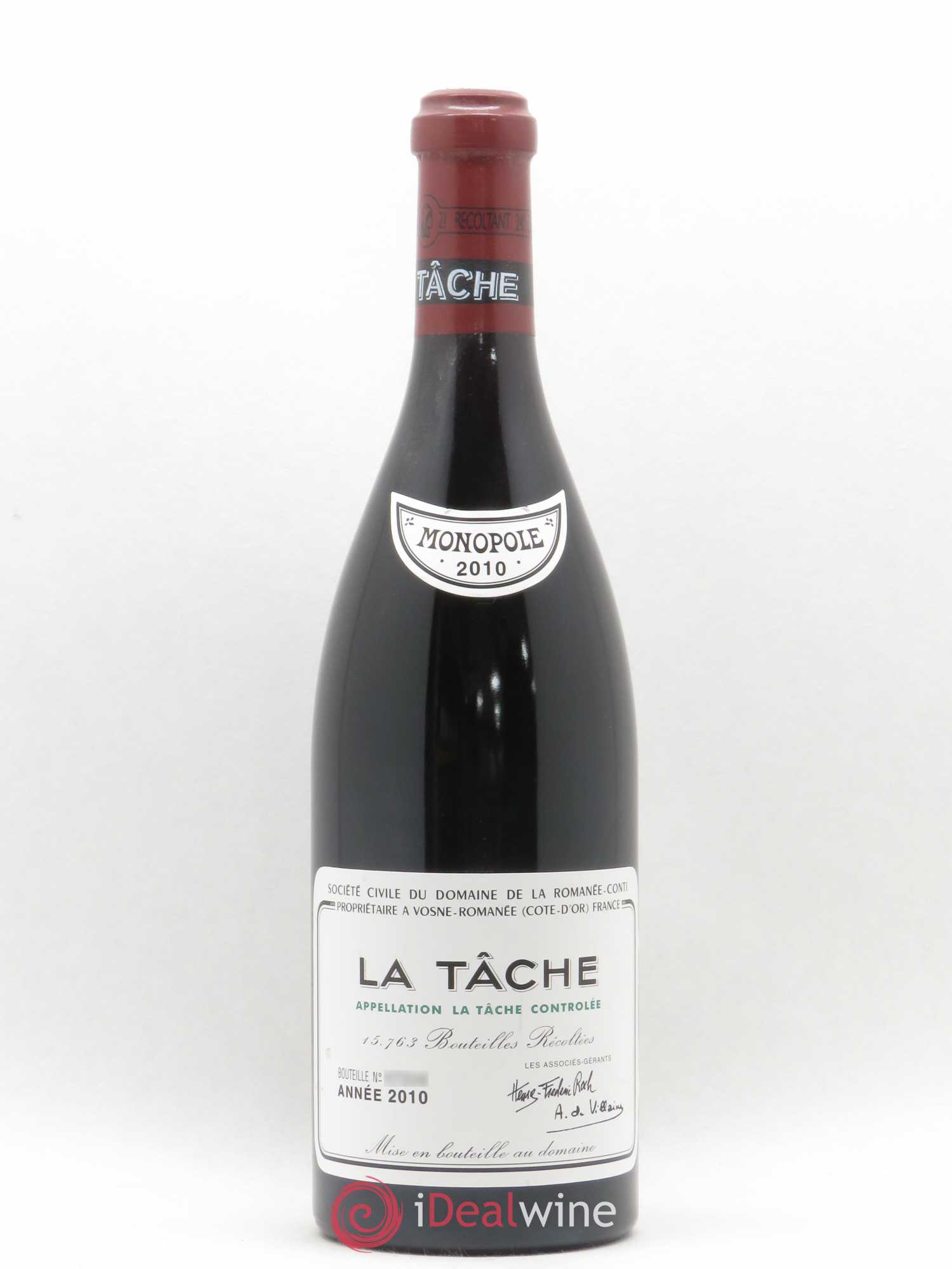 La Tâche Grand Cru Domaine de la Romanée-Conti 2010 - Lot de 1 bouteille - 0