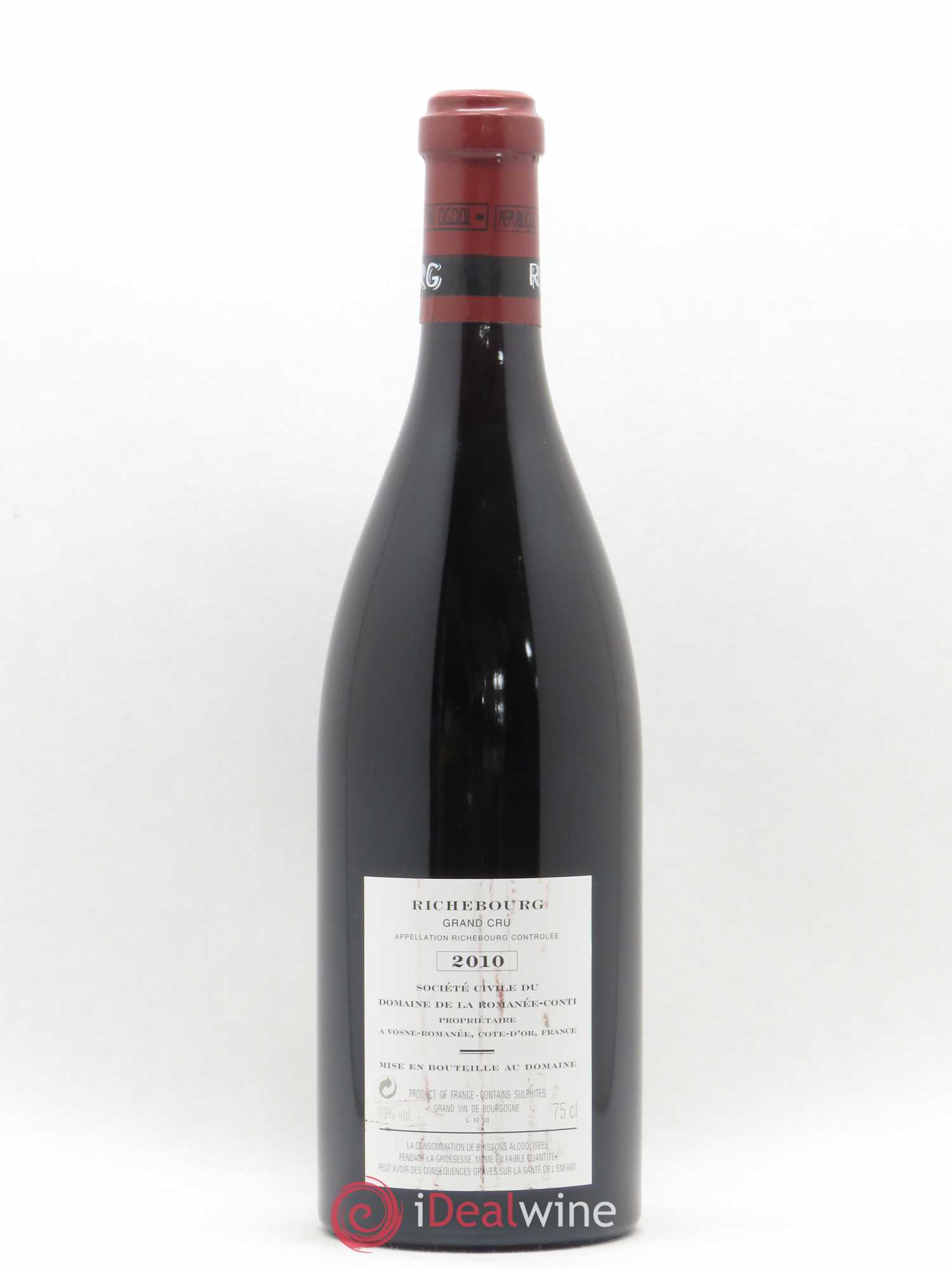 Richebourg Grand Cru Domaine de la Romanée-Conti 2010 - Lot de 1 bouteille - 1