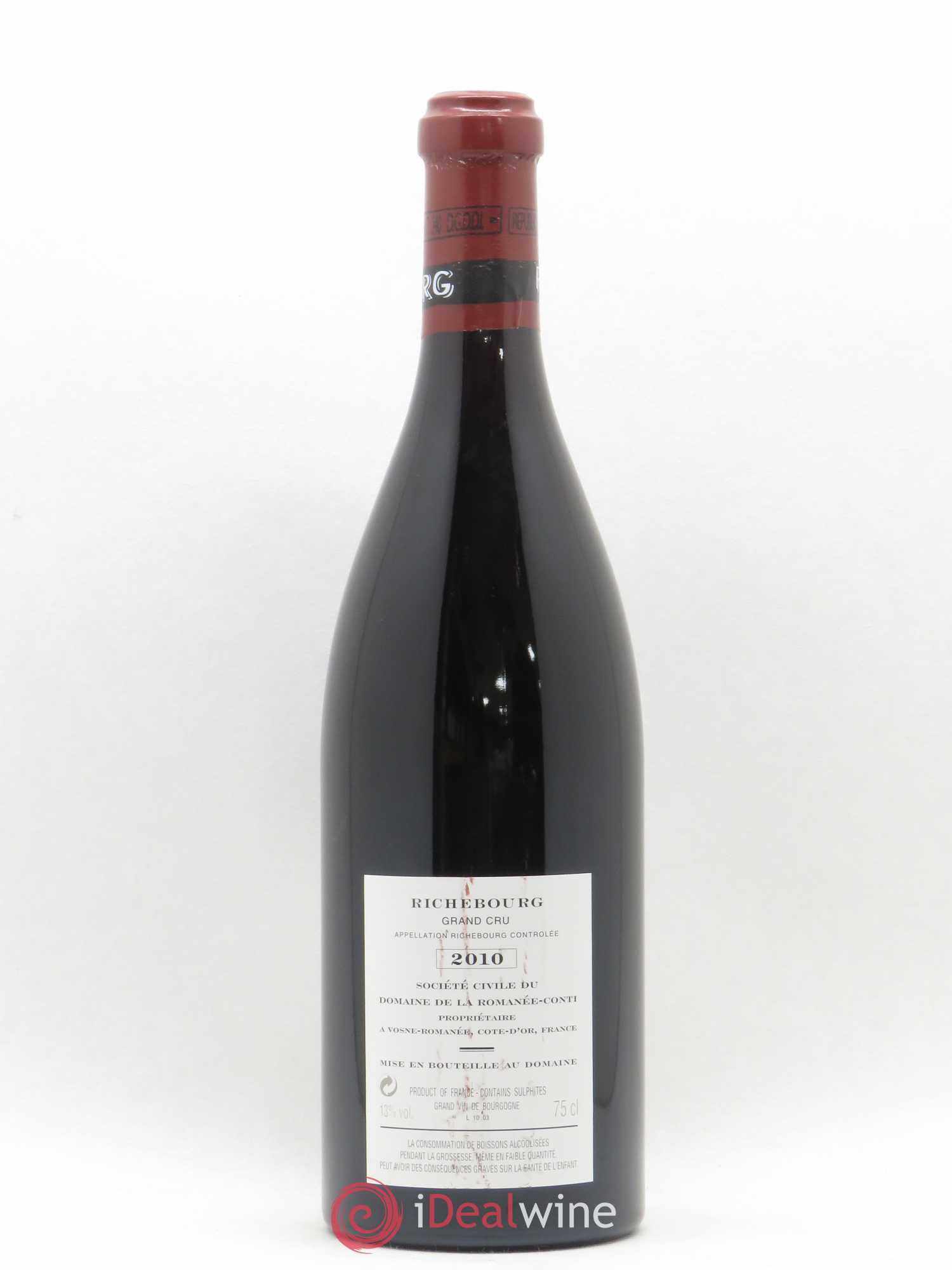 Richebourg Grand Cru Domaine de la Romanée-Conti 2010 - Lot de 1 bouteille - 1