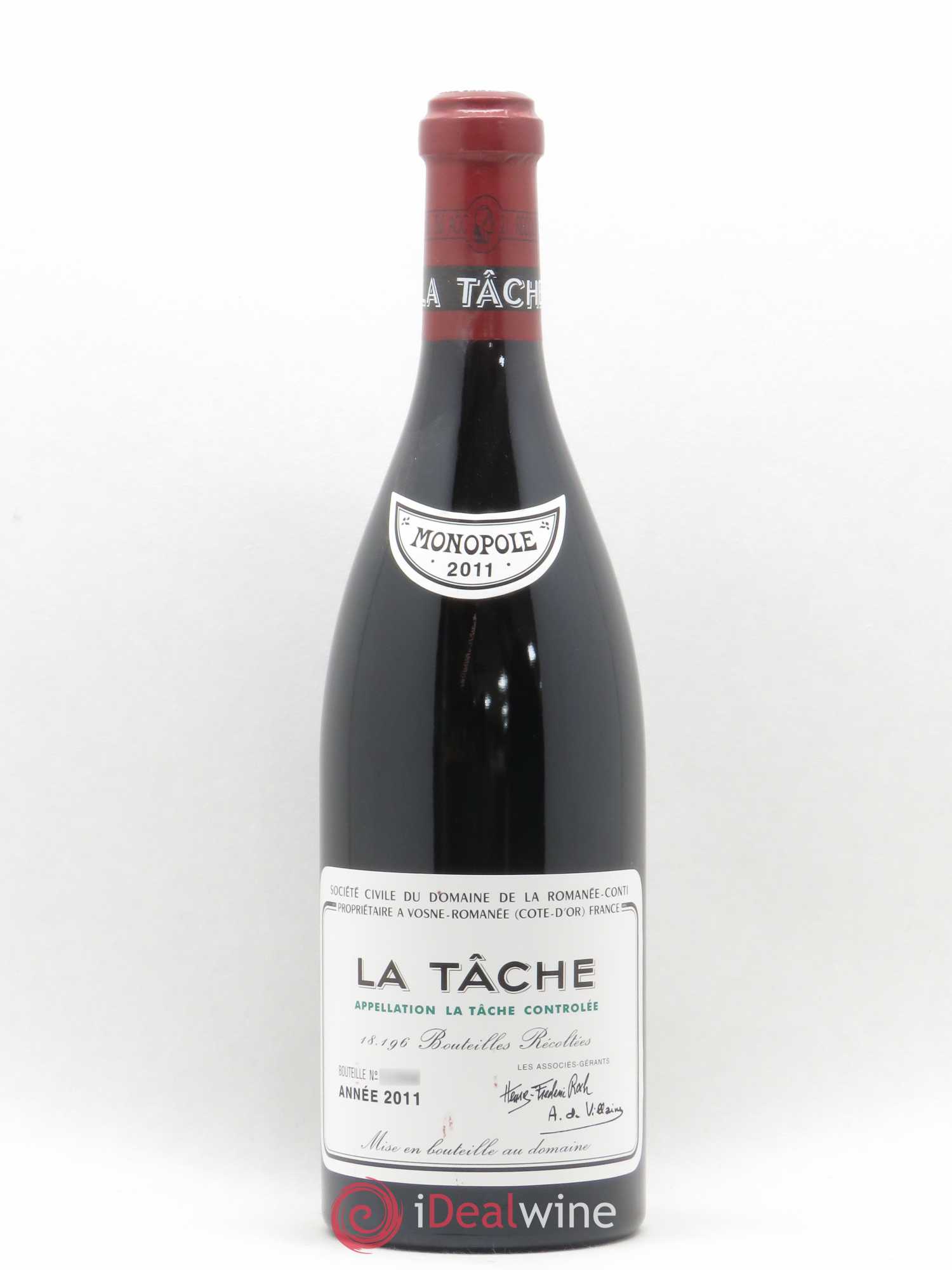 La Tâche Grand Cru Domaine de la Romanée-Conti 2011 - Lot de 1 bouteille - 0
