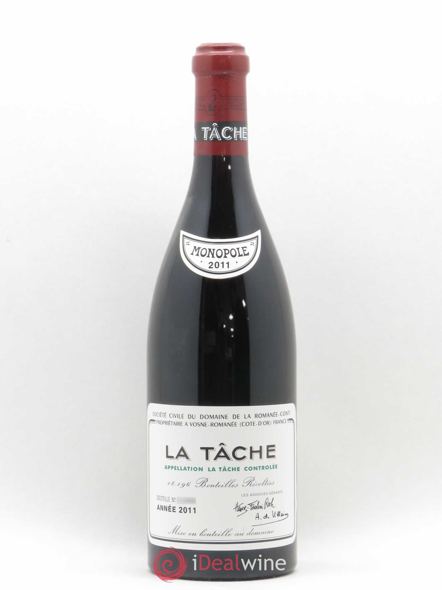 La Tâche Grand Cru Domaine de la Romanée-Conti 2011 - Lot de 1 bouteille - 0