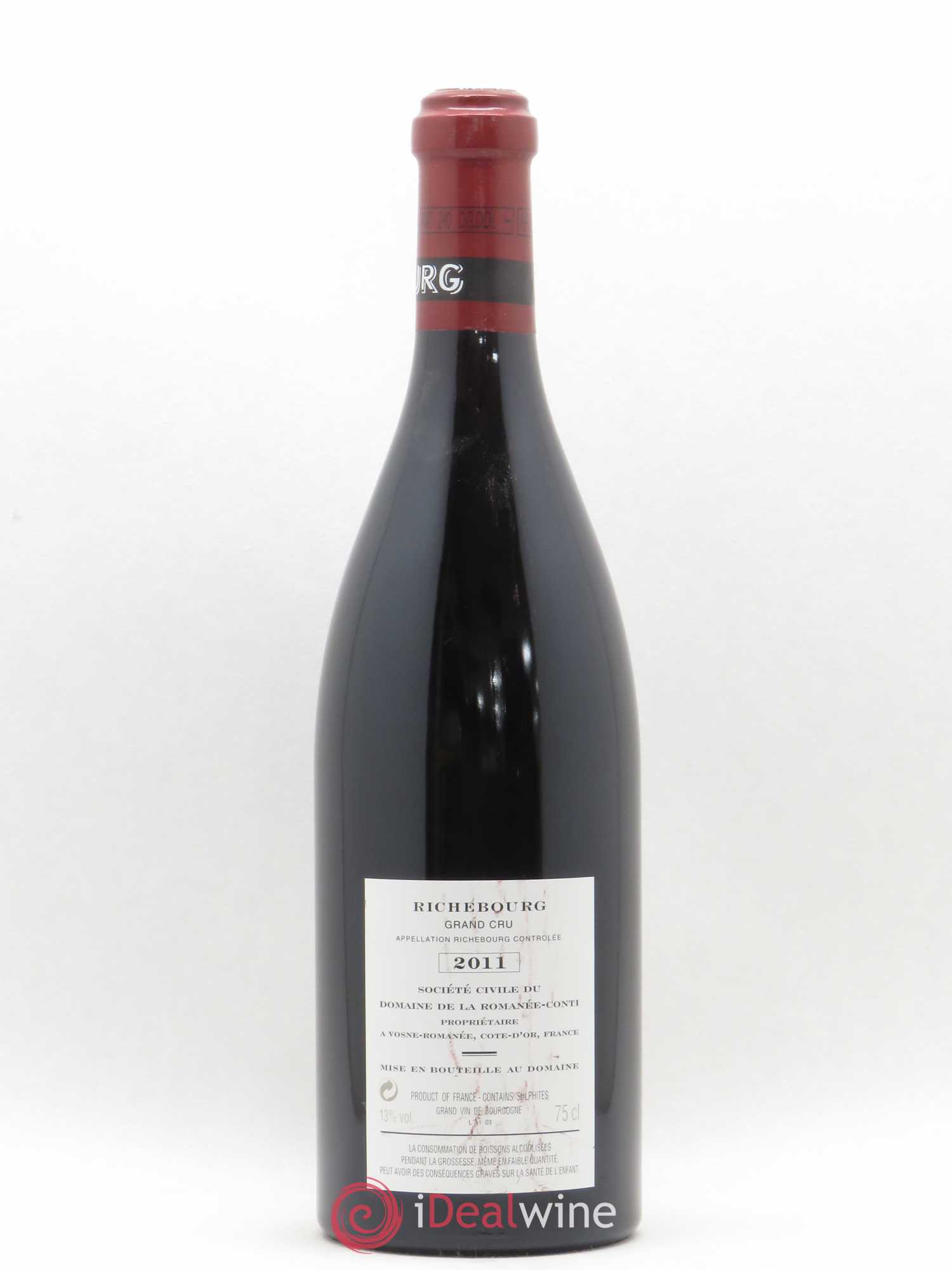 Richebourg Grand Cru Domaine de la Romanée-Conti 2011 - Lot de 1 bouteille - 1