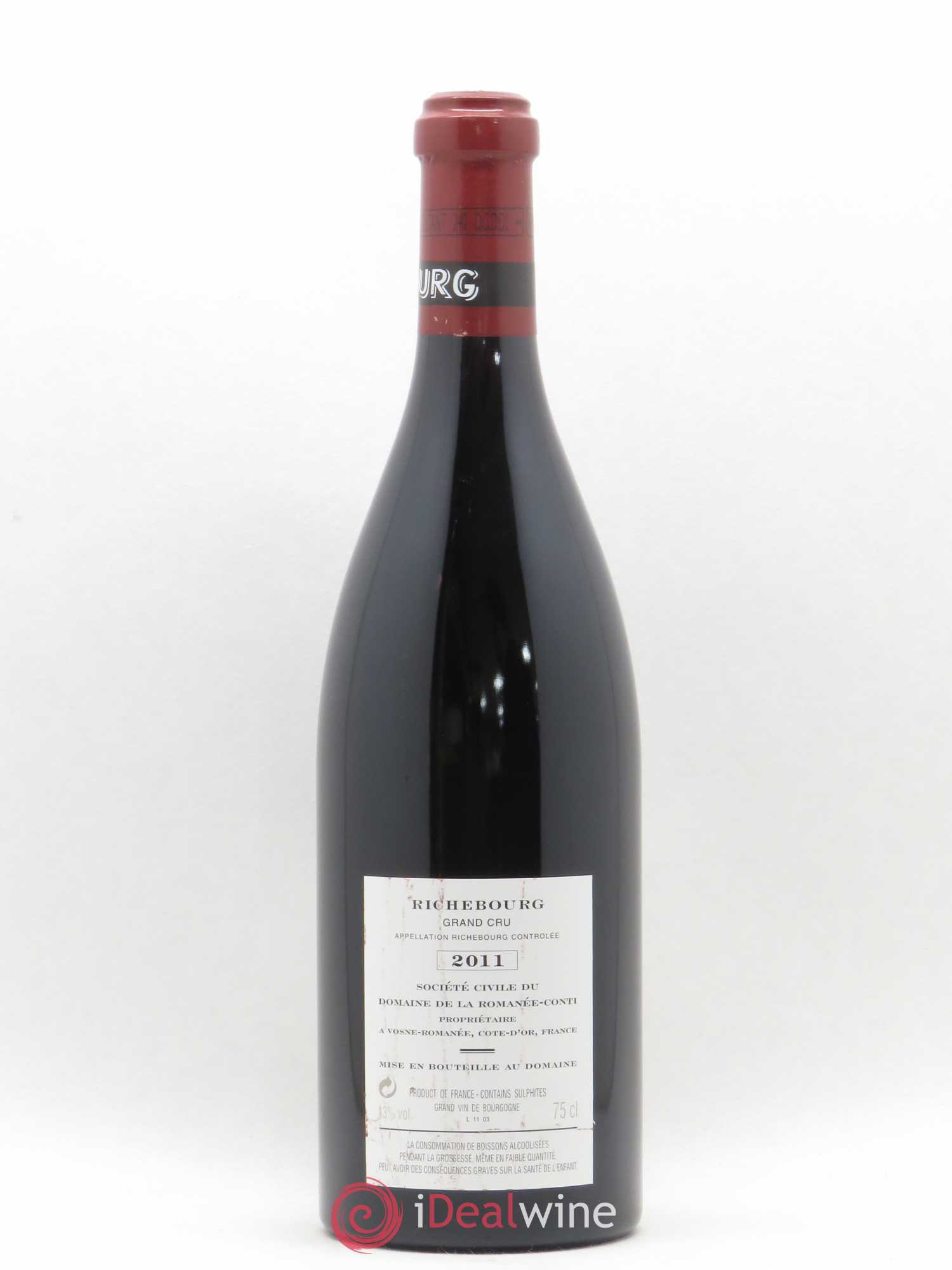 Richebourg Grand Cru Domaine de la Romanée-Conti 2011 - Lot de 1 bouteille - 1